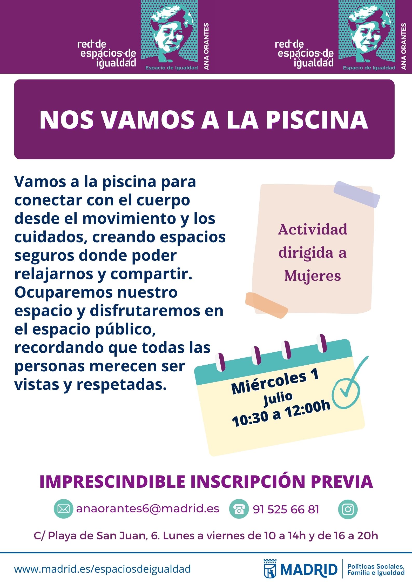Cartel con el texto contenido en web