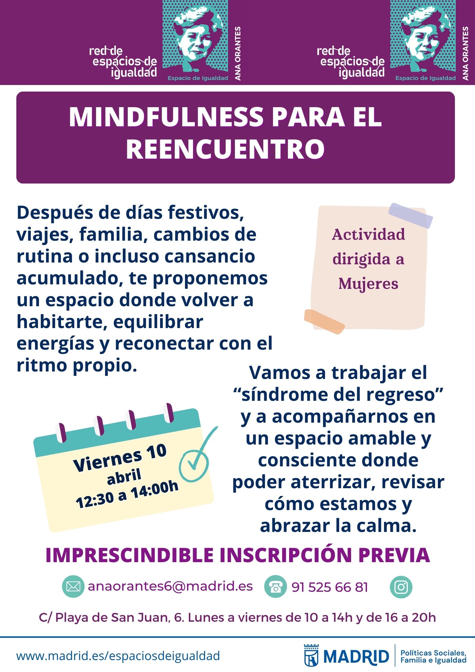 Cartel con el texto contenido en web