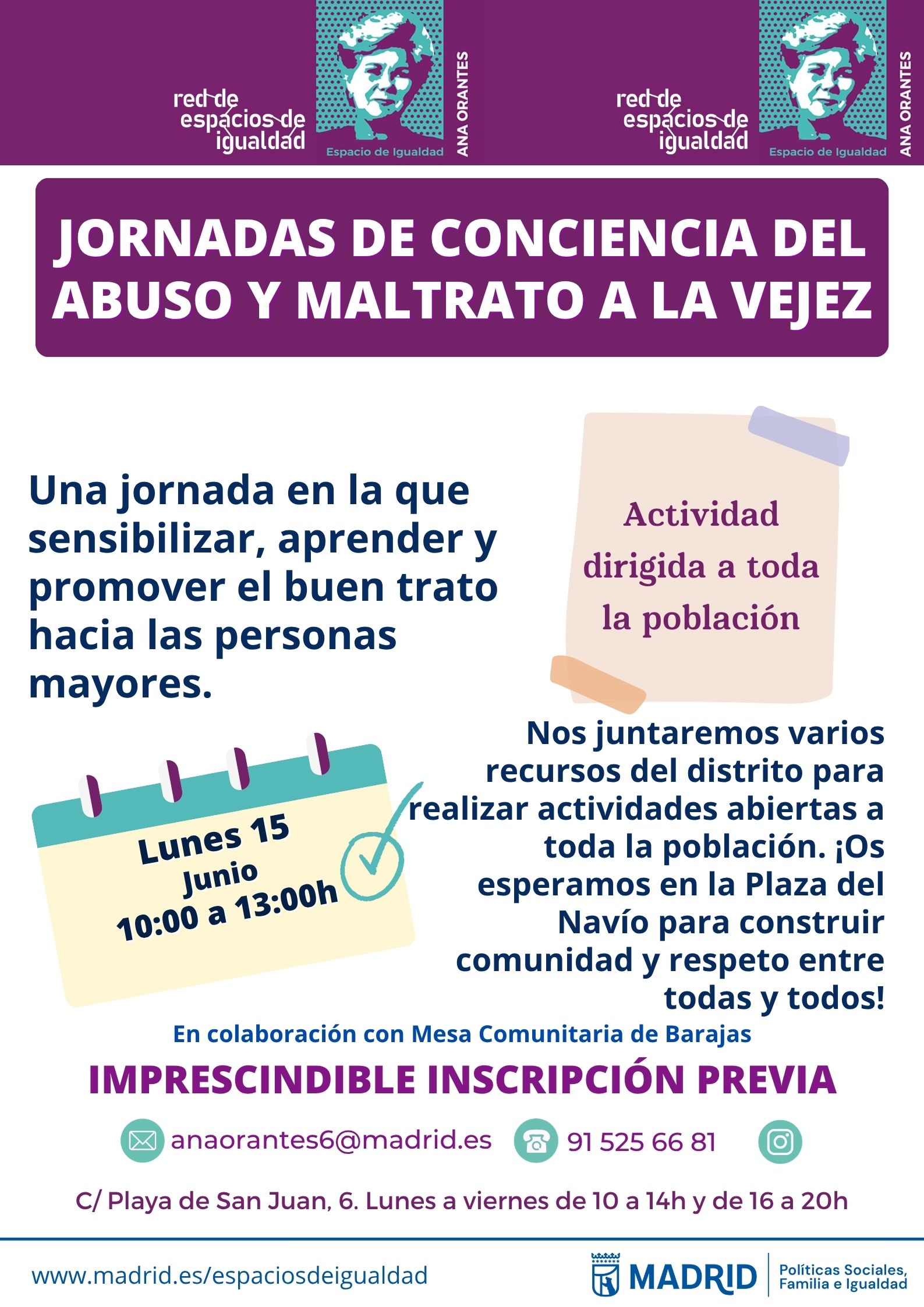 Cartel con texto con la misma informaci&oacute;n que en web