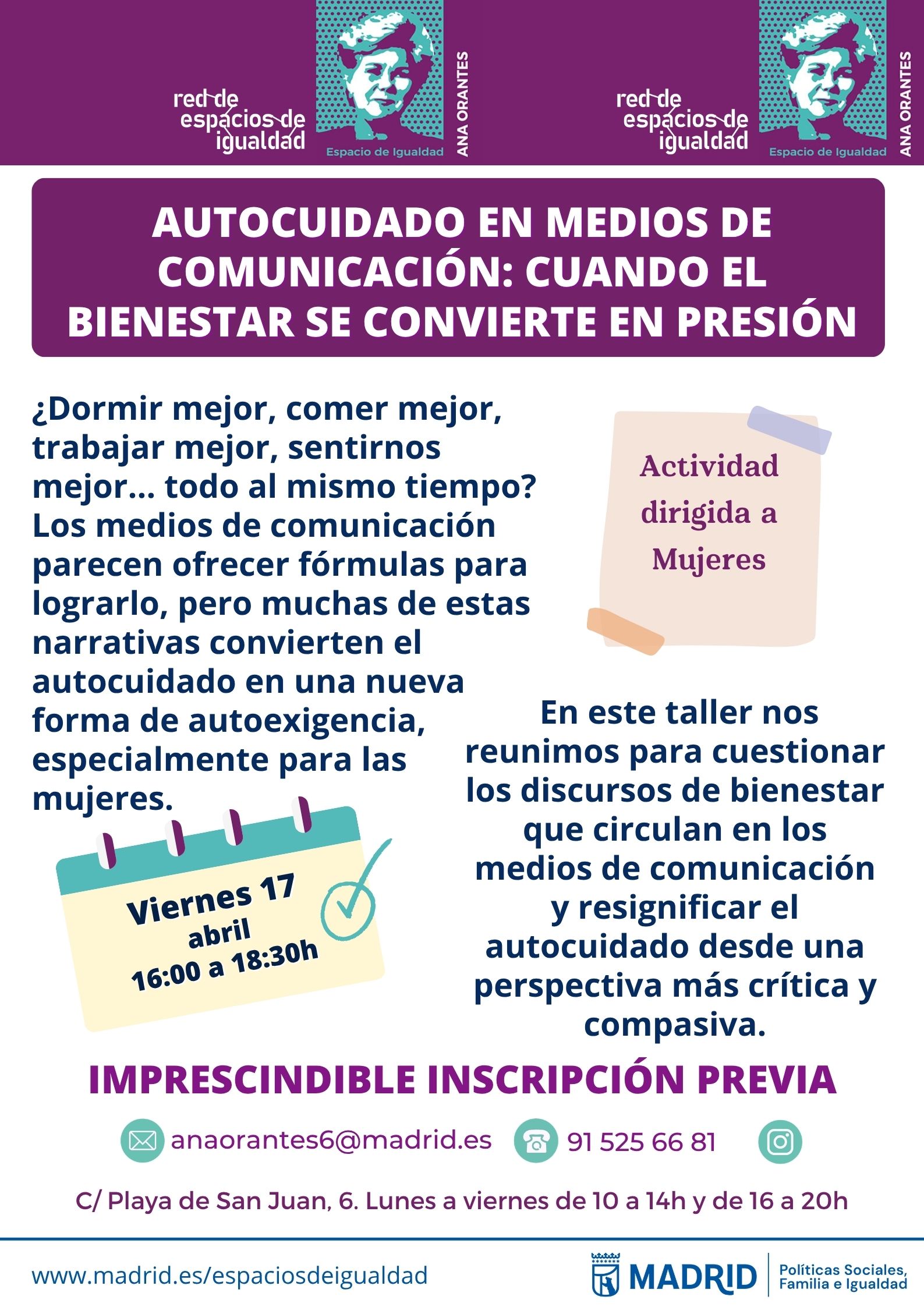 cartel con texto informativo similar a lo publicado en web