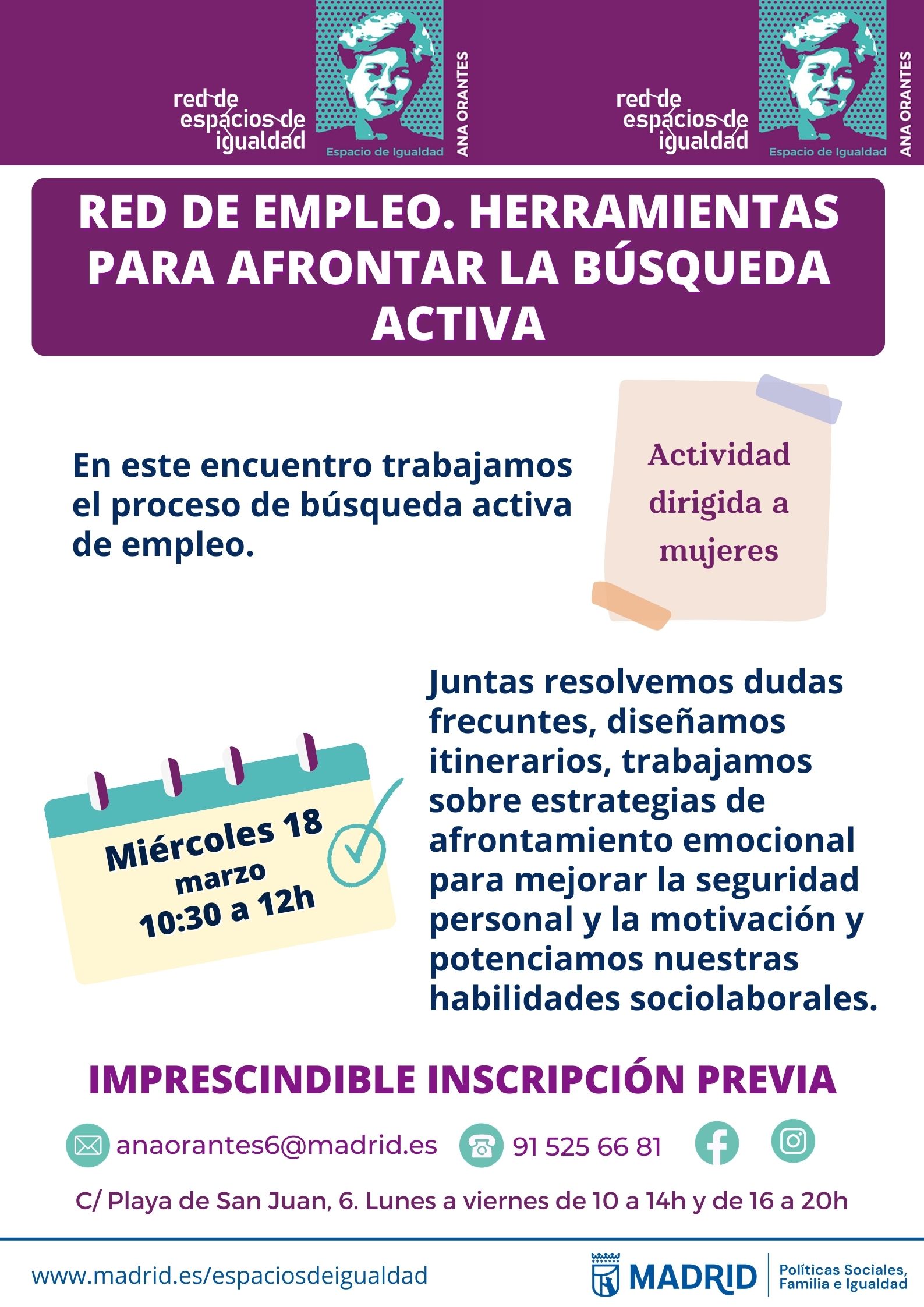 Cartel con la misma informaci&oacute;n que la publicada en web