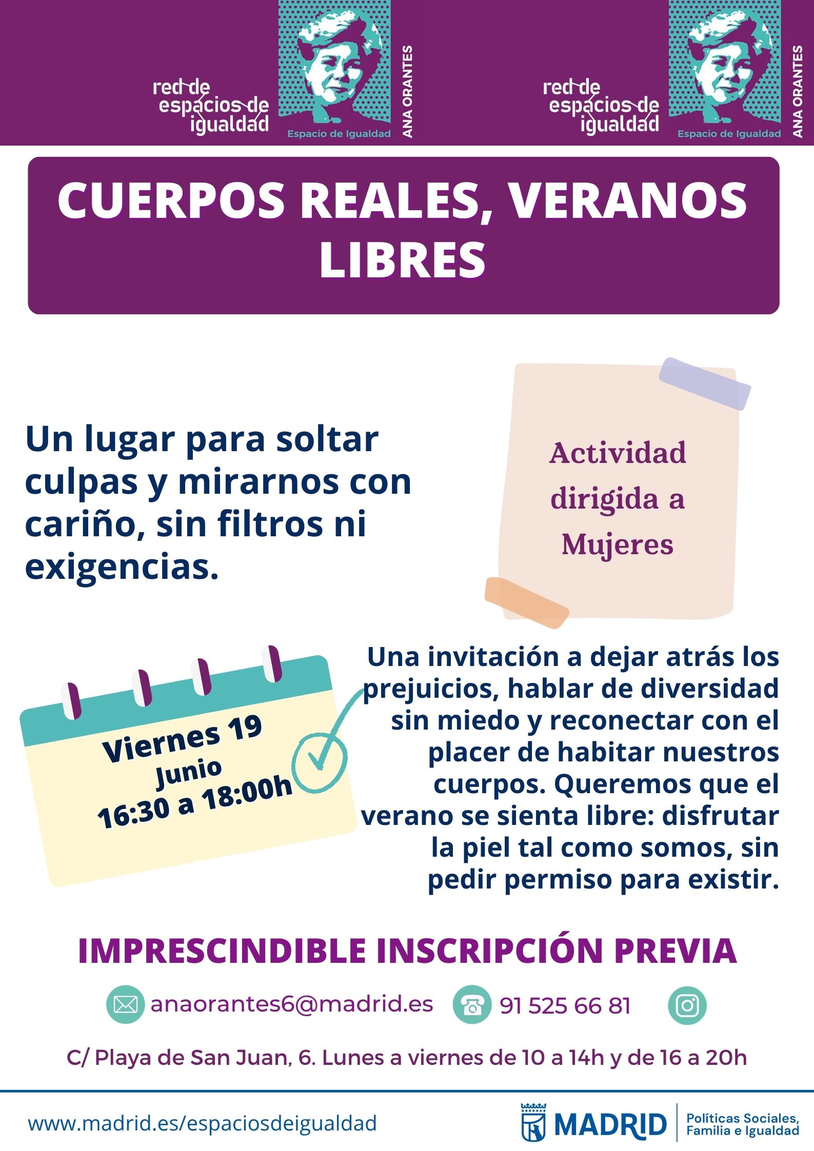 Cartel con el texto contenido en web