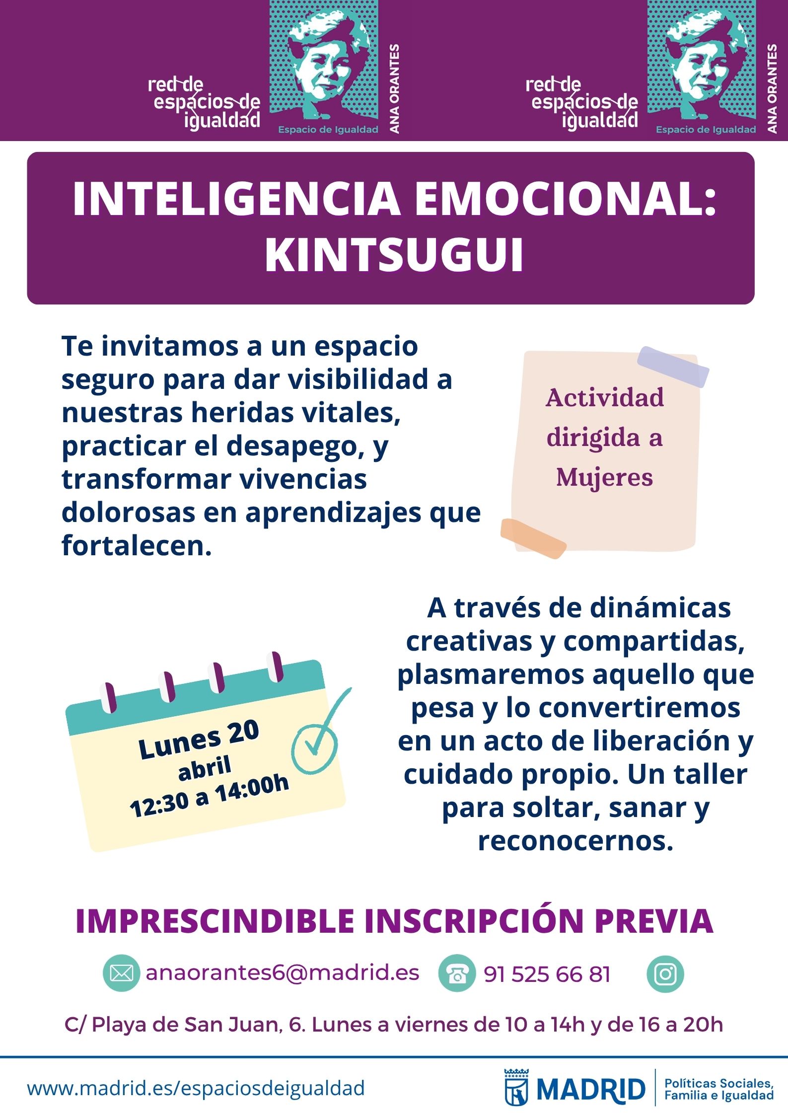 Cartel con el texto contenido en web