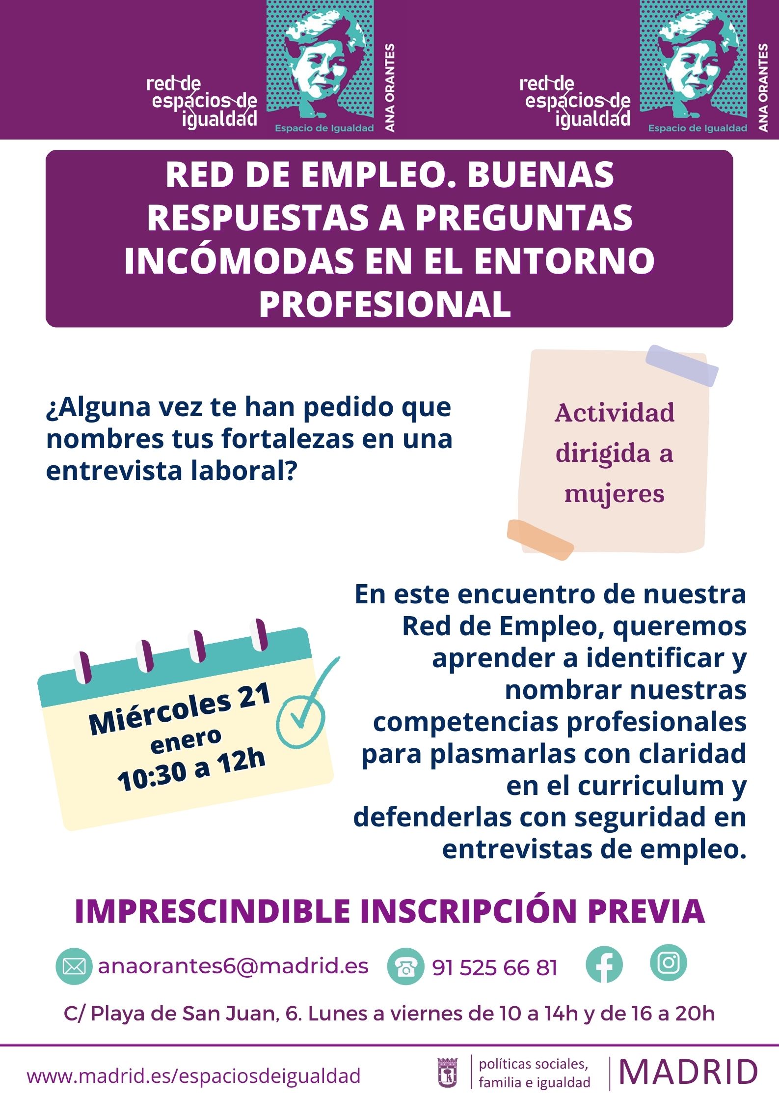 Cartel con el texto contenido en web