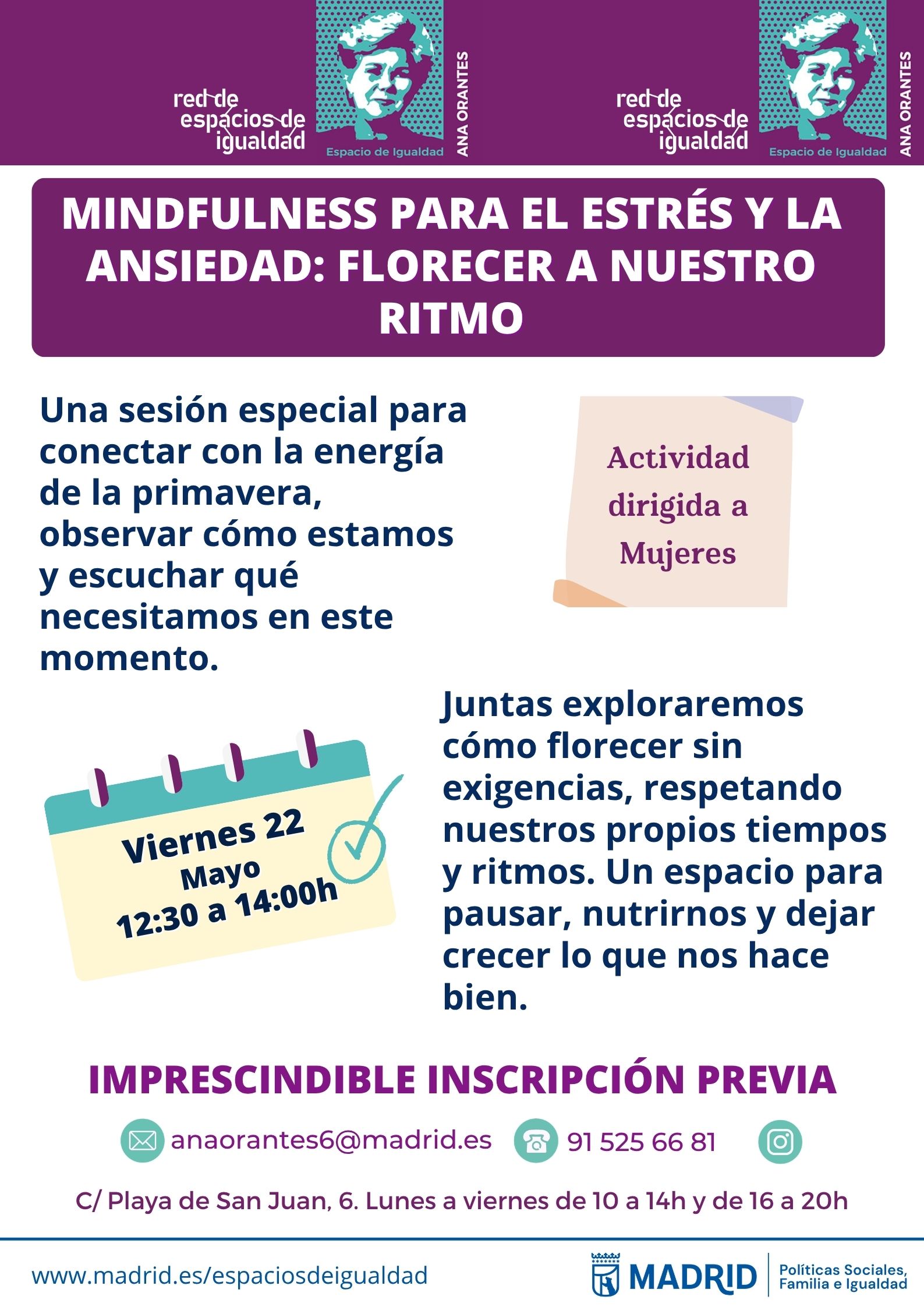 Cartel con el texto contenido en web