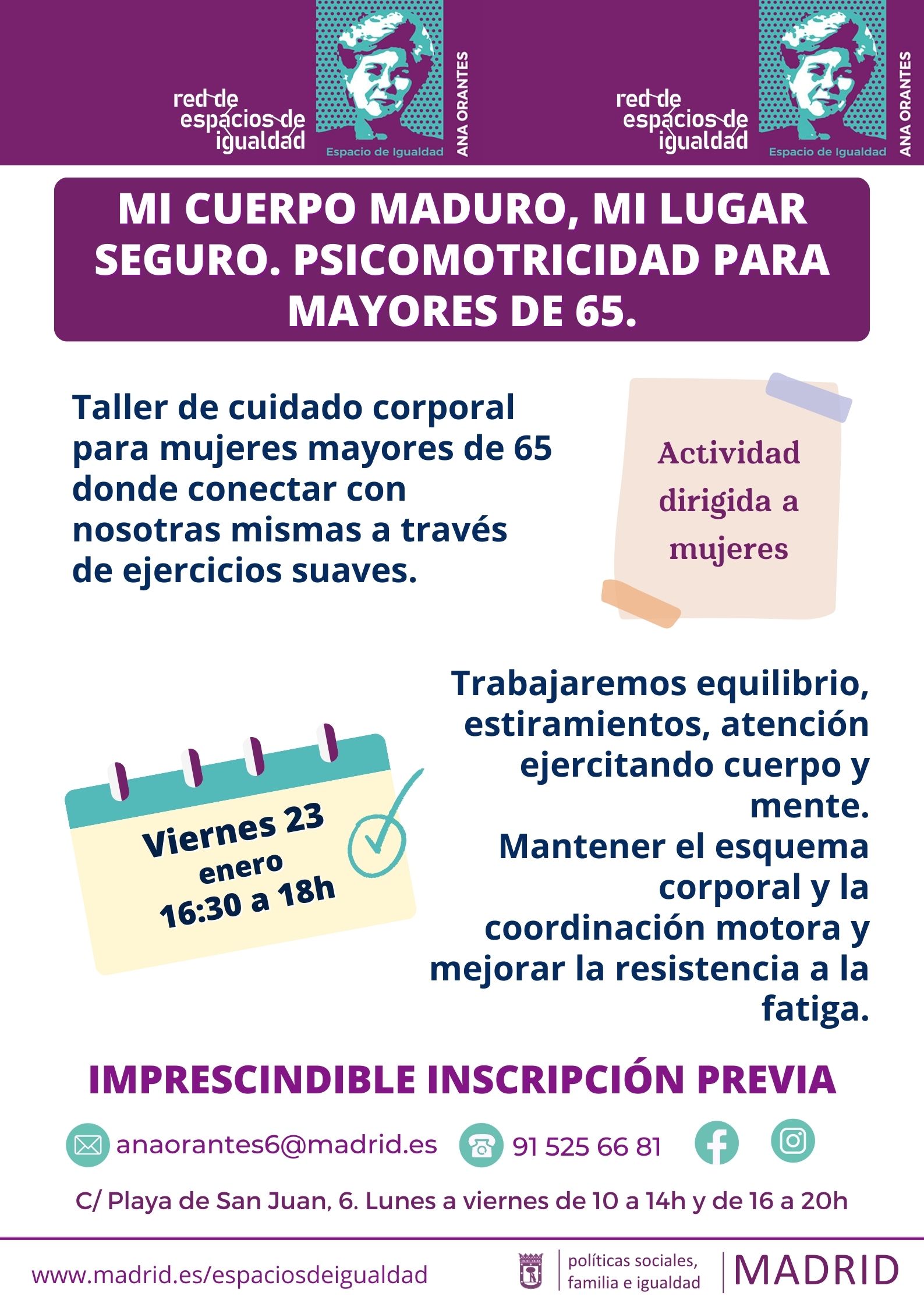 Cartel con el texto contenido en web