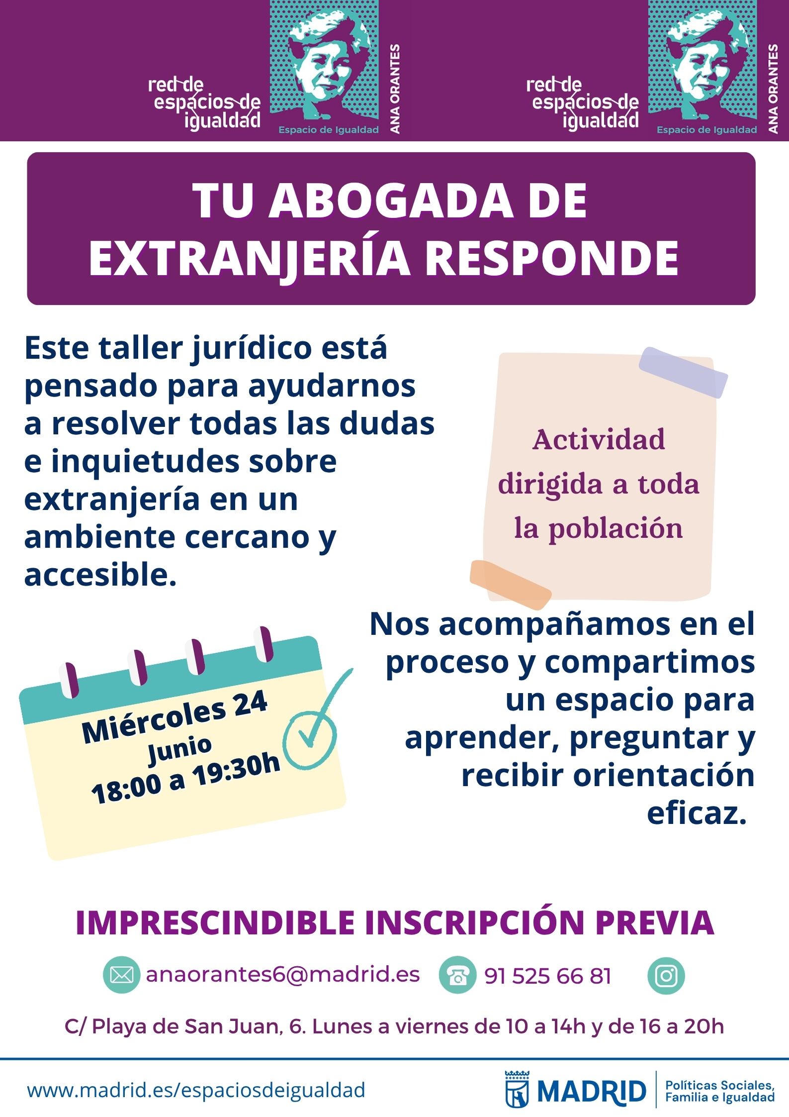 Cartel con texto con la misma informaci&oacute;n que en web