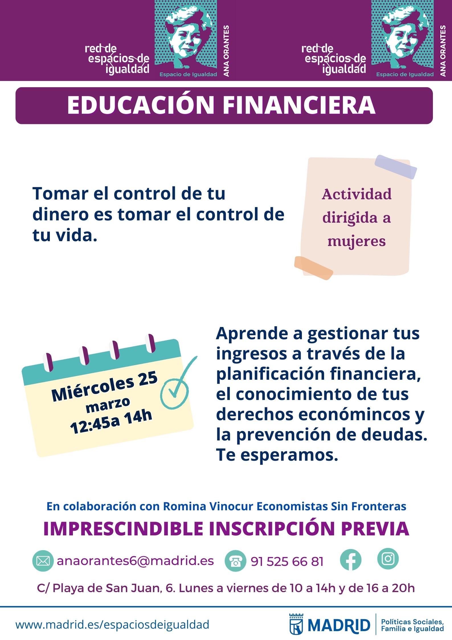 cartel con texto informativo similar al publicado en web