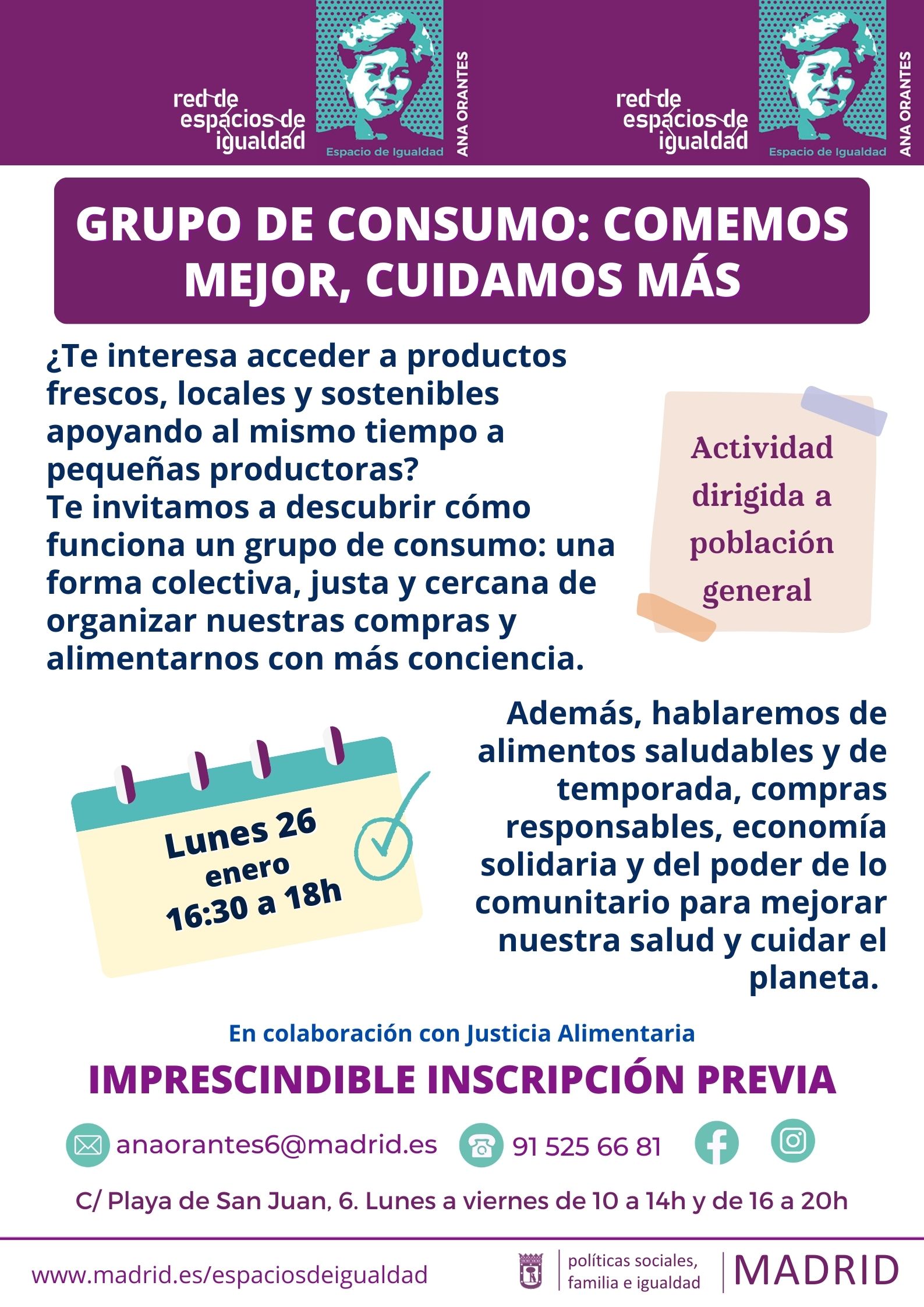 Cartel con texto con la misma informaci&oacute;n que en web