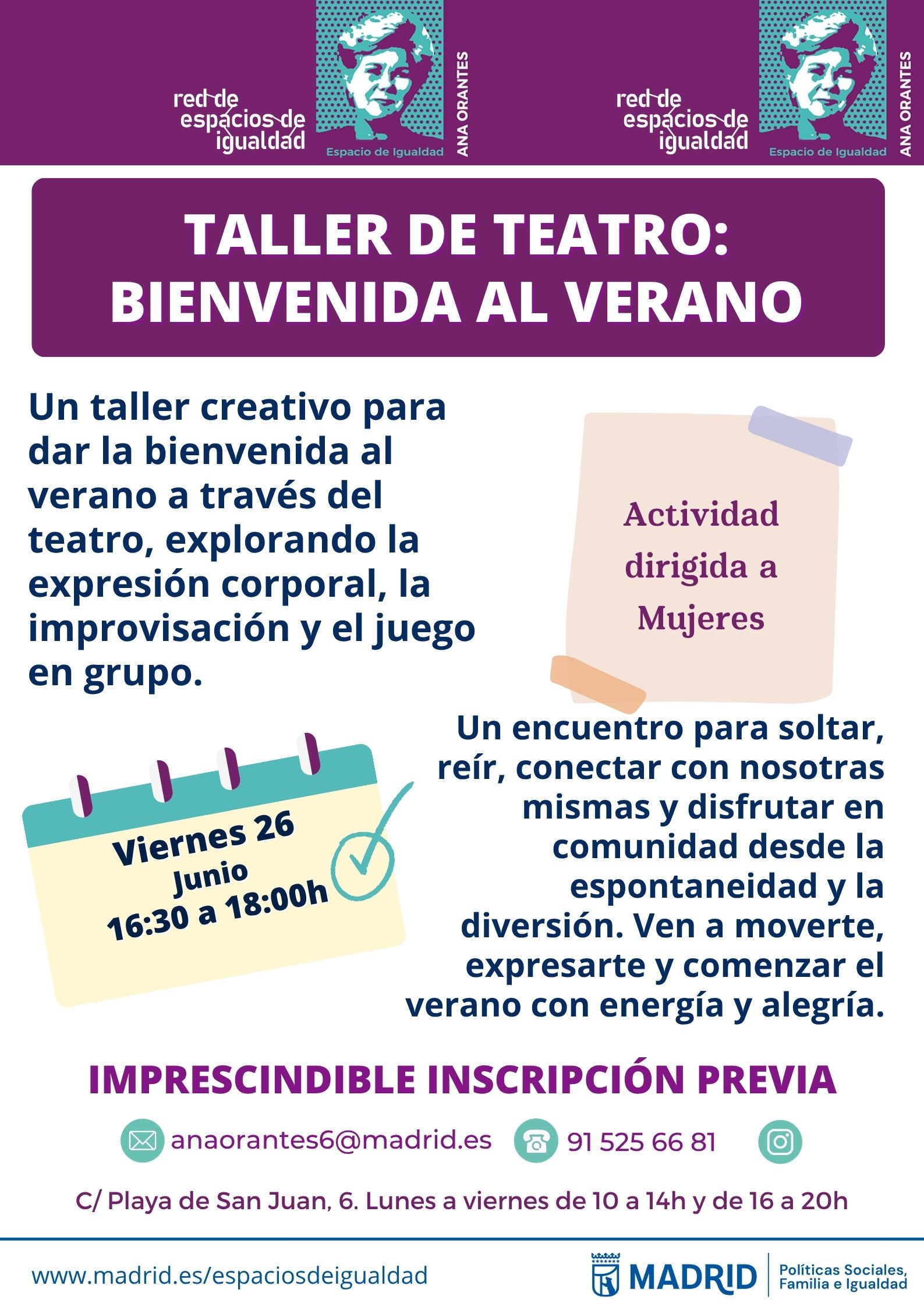 Cartel con el texto contenido en web