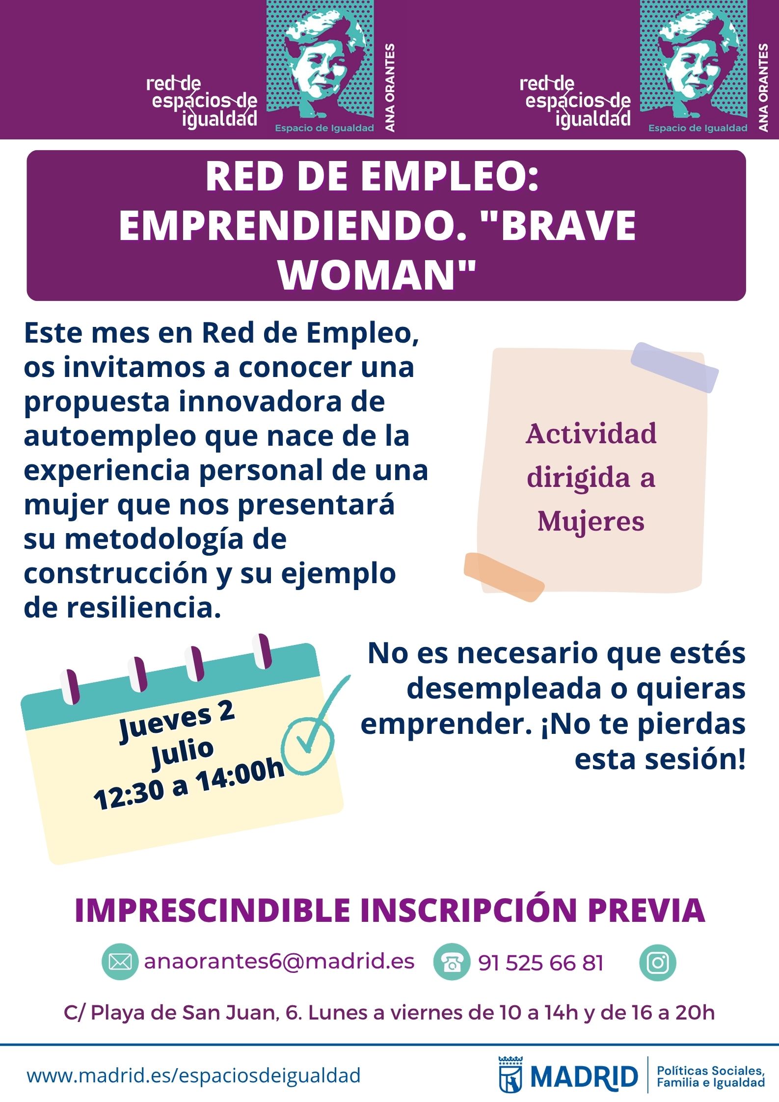 Cartel con la misma informaci&oacute;n que la publicada en web