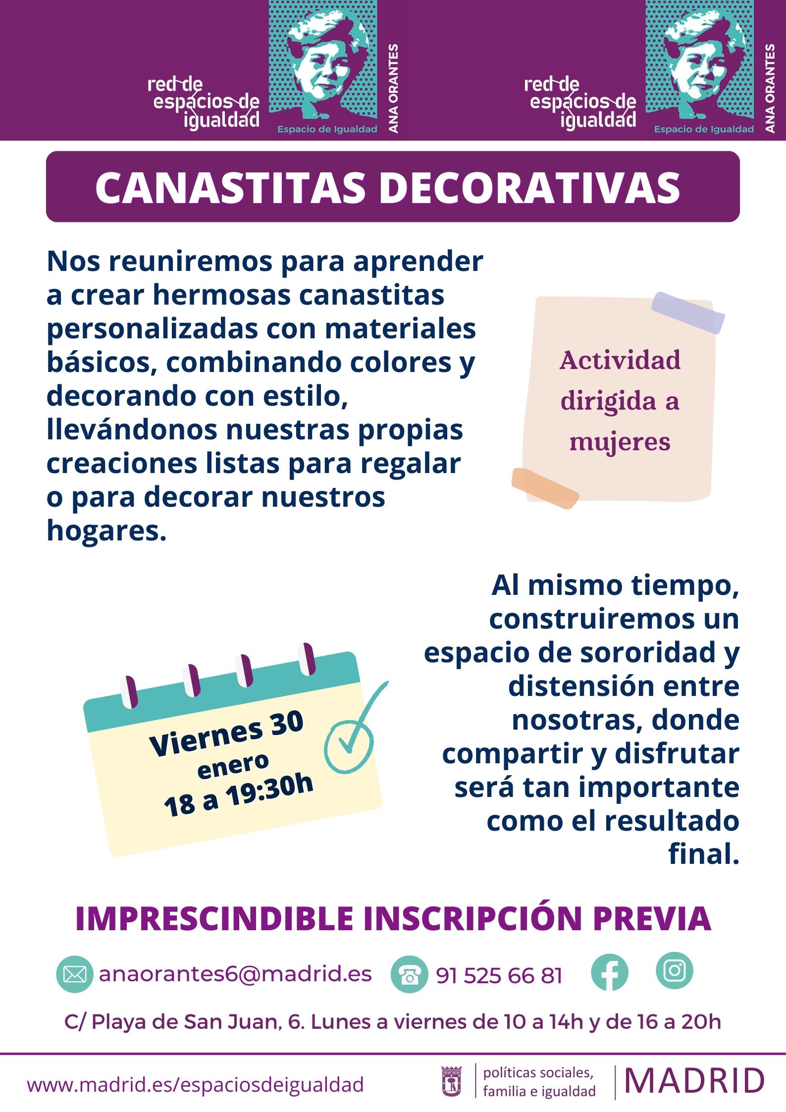 Cartel con el texto contenido en web