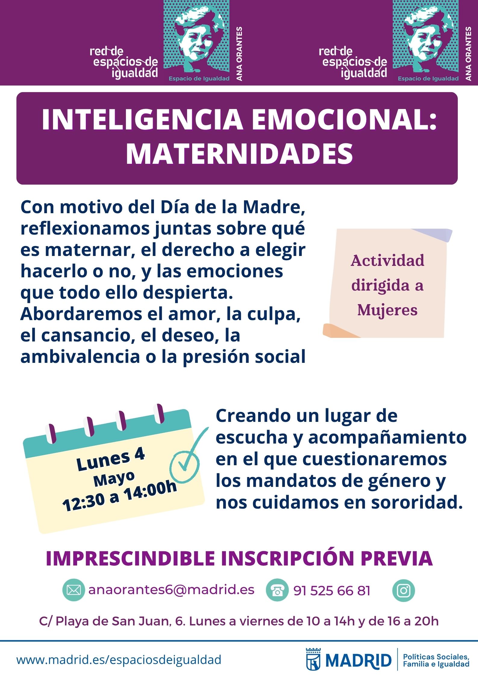 Cartel con el texto contenido en web