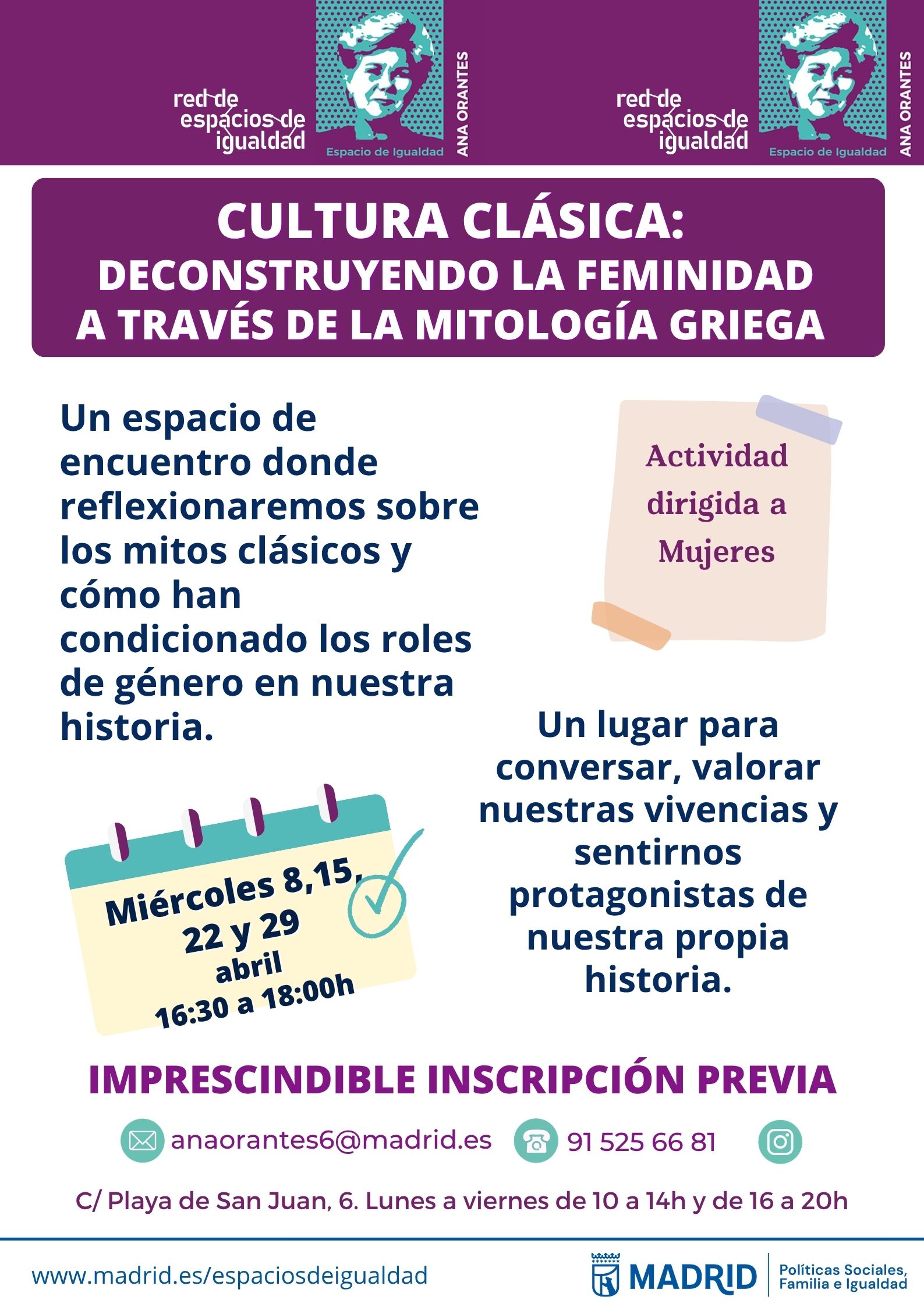 Cartel con el texto contenido en web