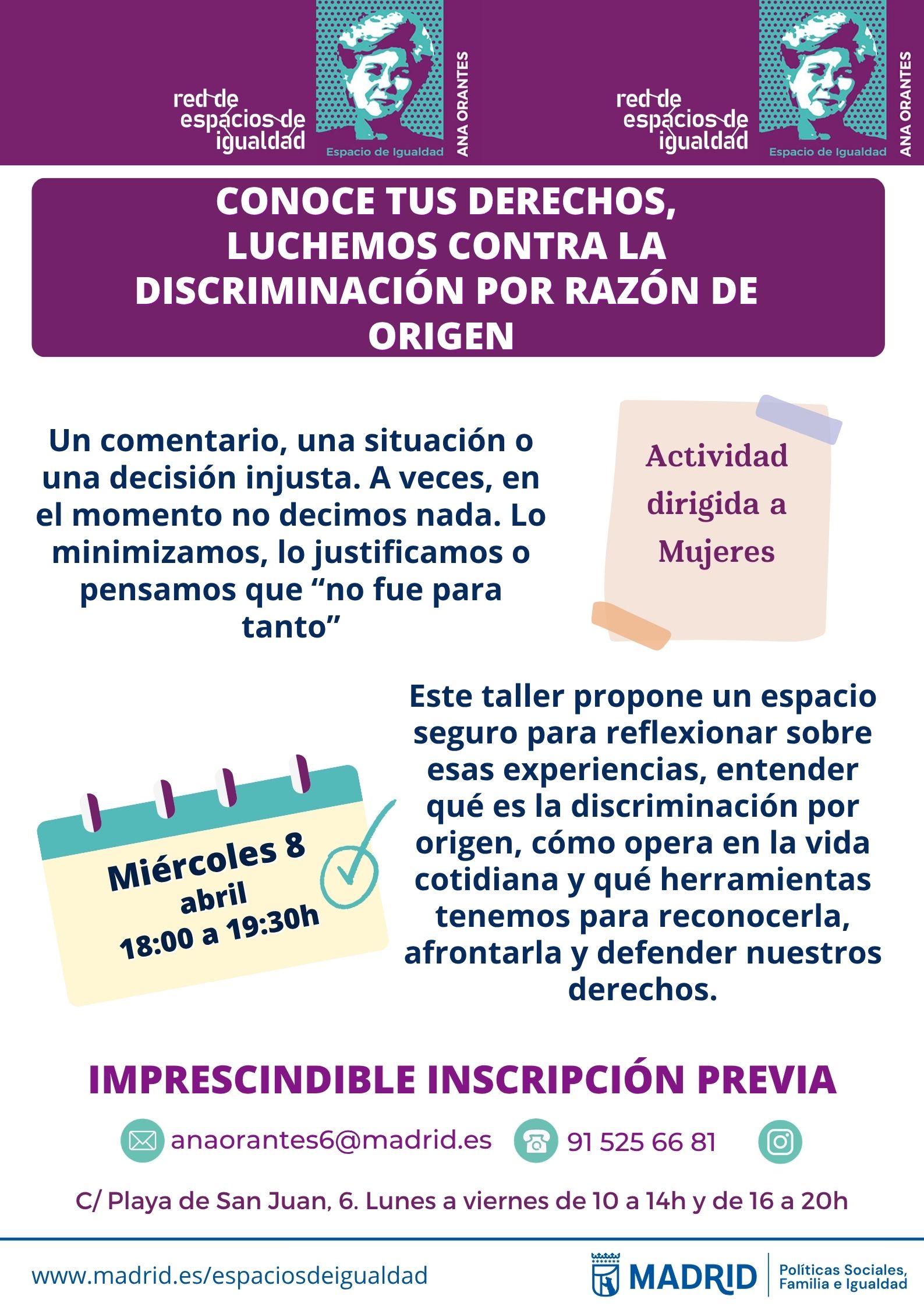 Cartel con texto contenido en web