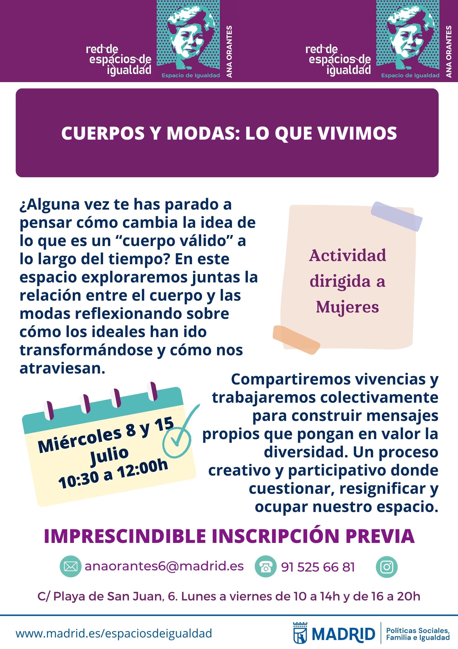 Cartel con el texto contenido en web