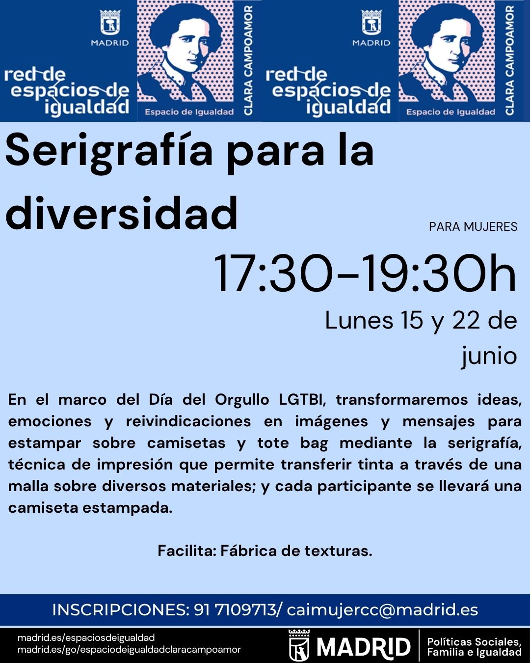 Cartel con el texto contenido en web