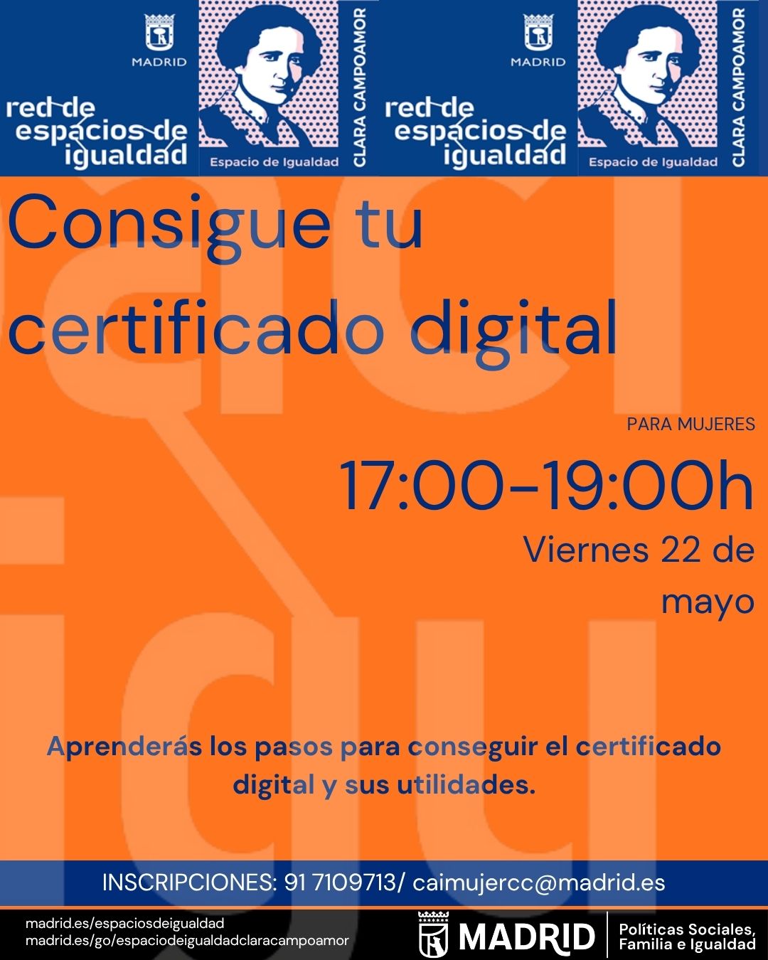 Cartel con el texto contenido en web