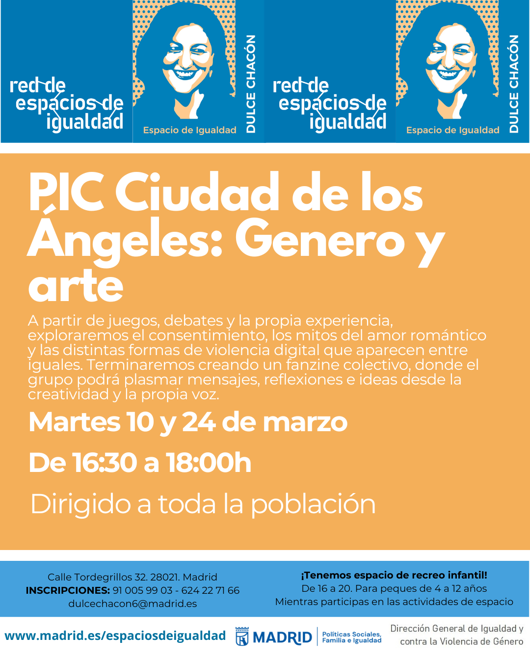 Cartel con el texto contenido en web