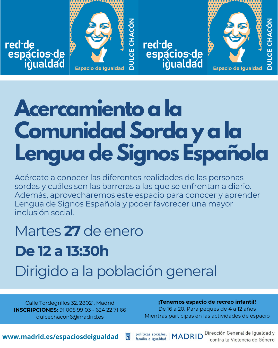 Cartel con el texto contenido en web