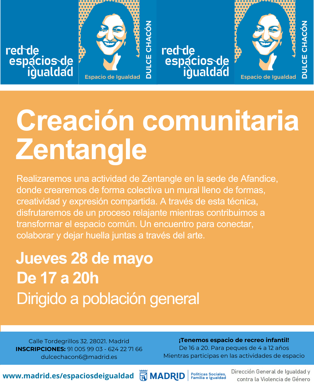 Cartel con el texto contenido en web