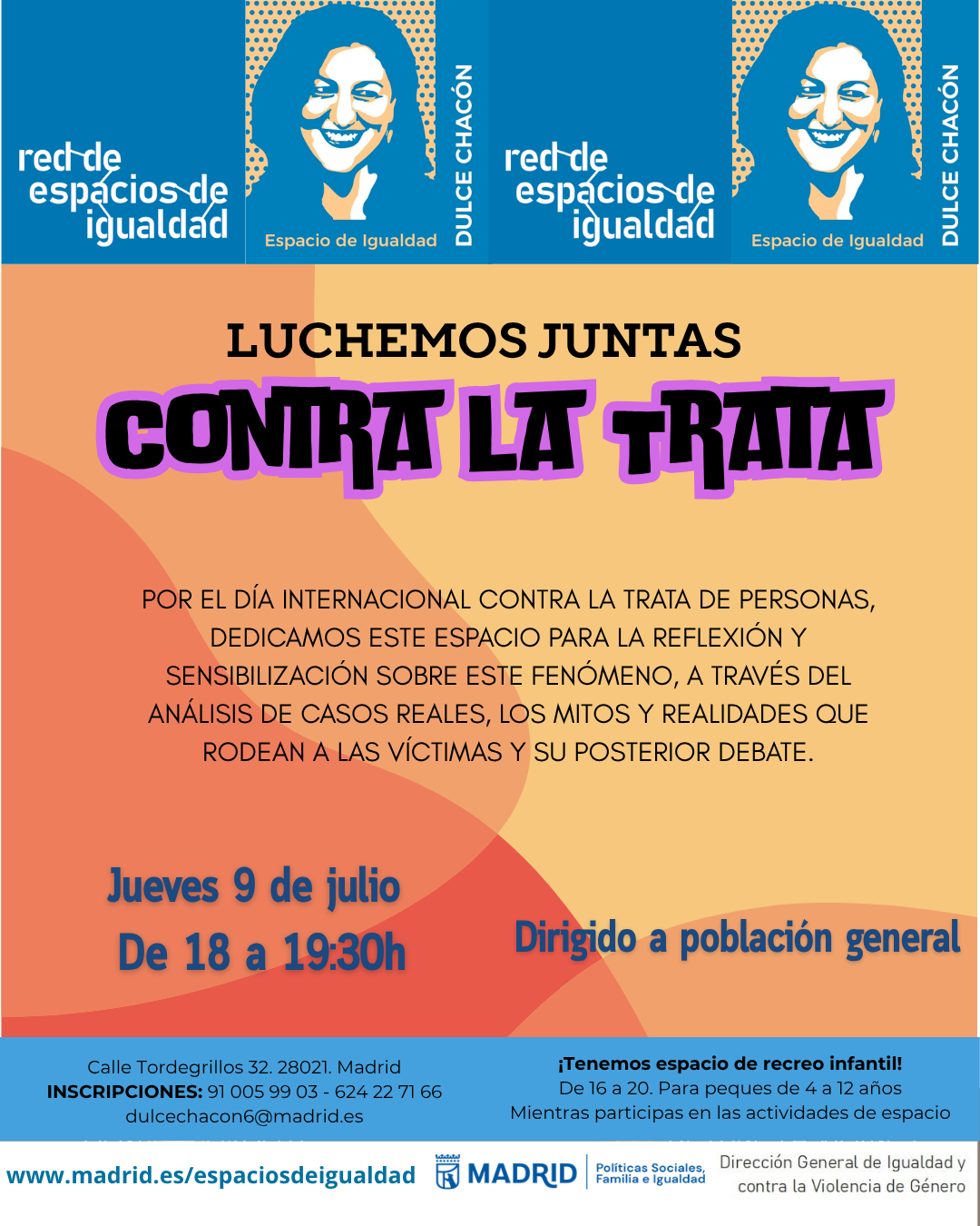 Cartel con el texto contenido en web