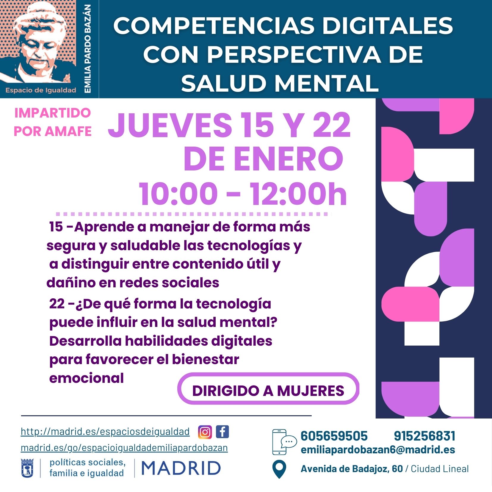 Cartel con el texto contenido en web