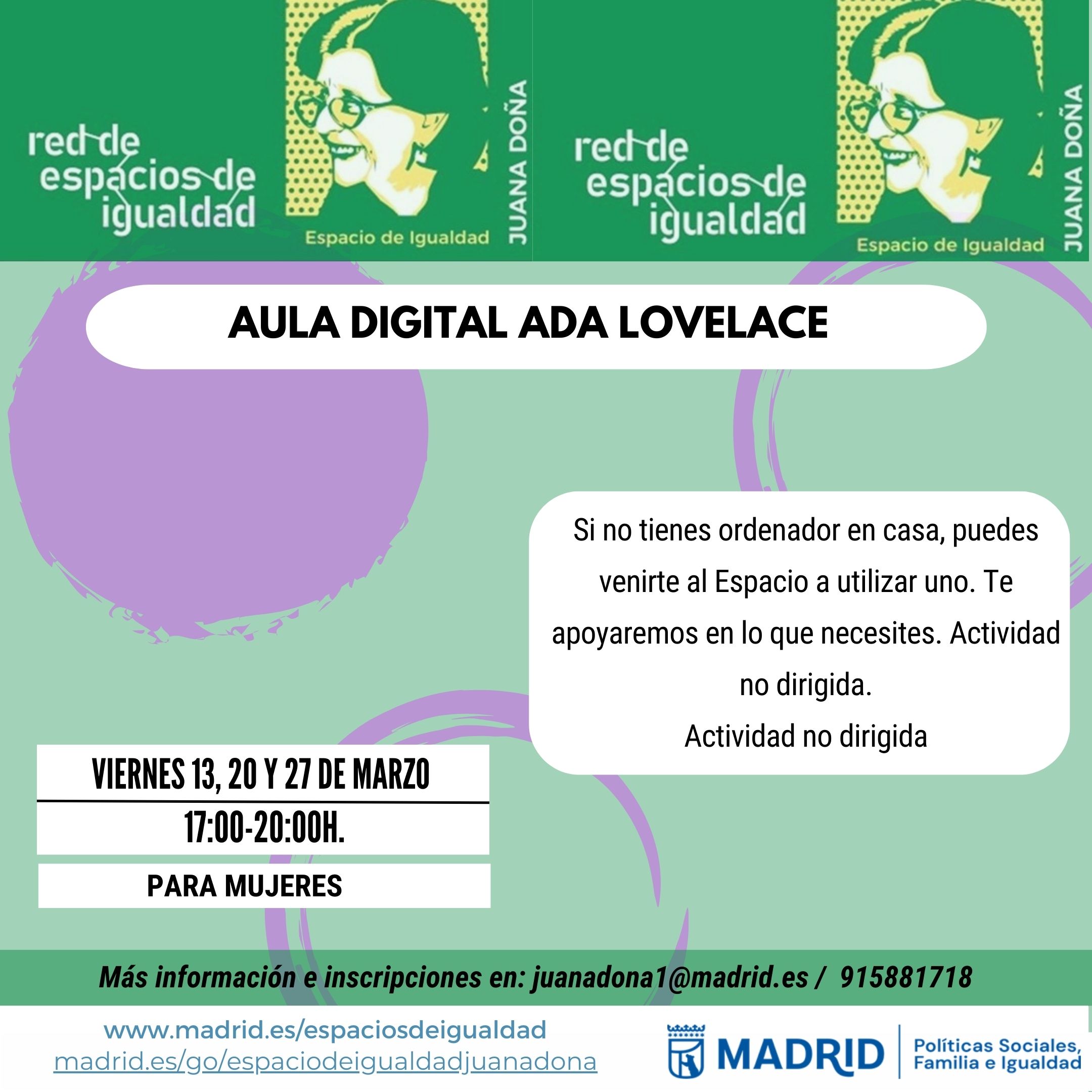 Cartel con el texto contenido en web