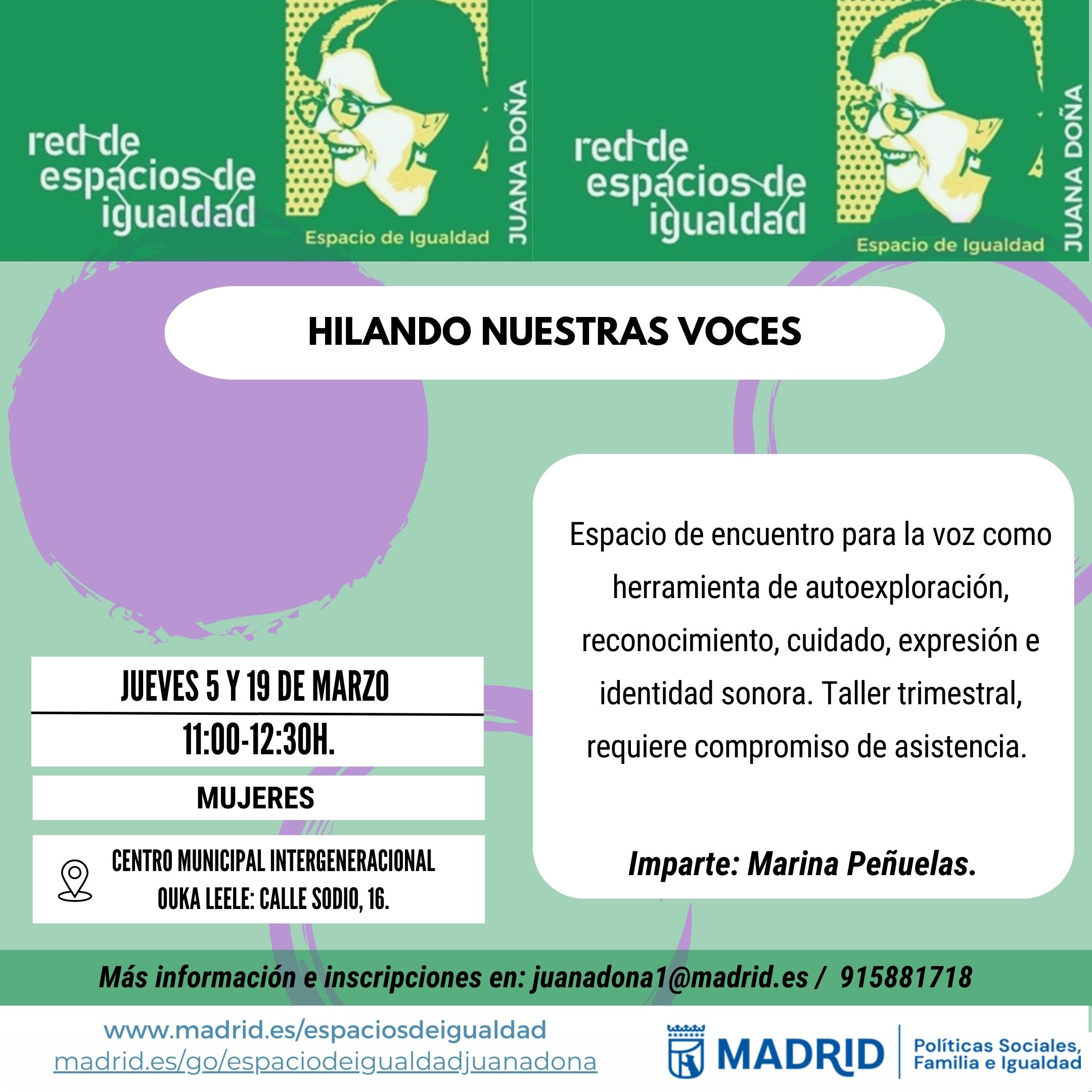 Cartel con el texto contenido en web