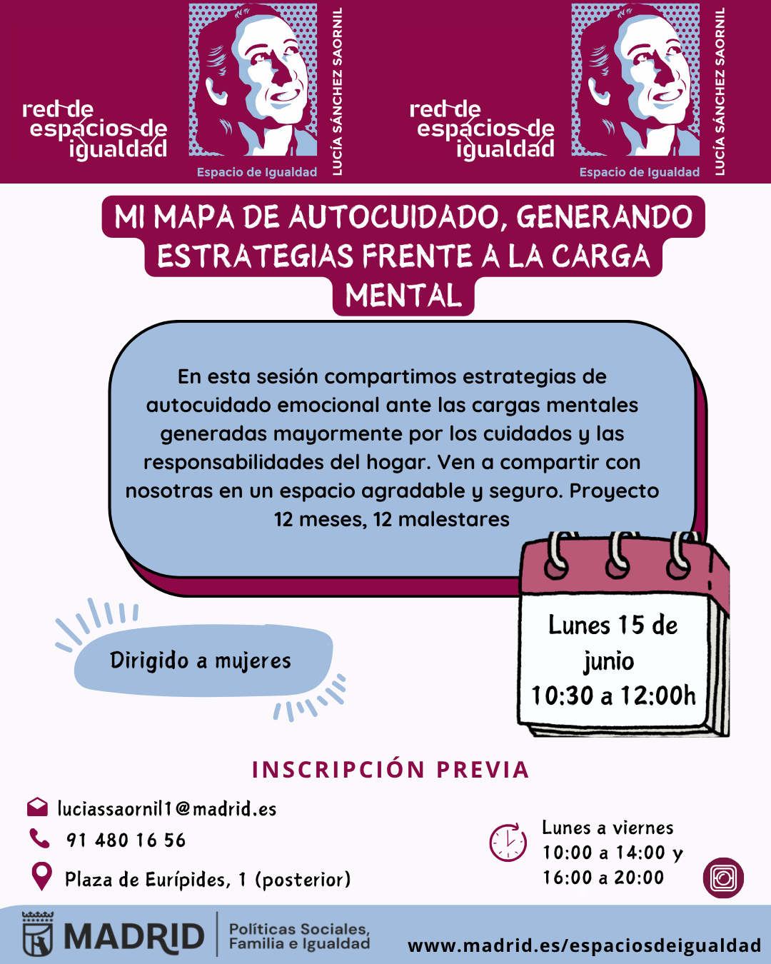 Cartel con el texto contenido en web