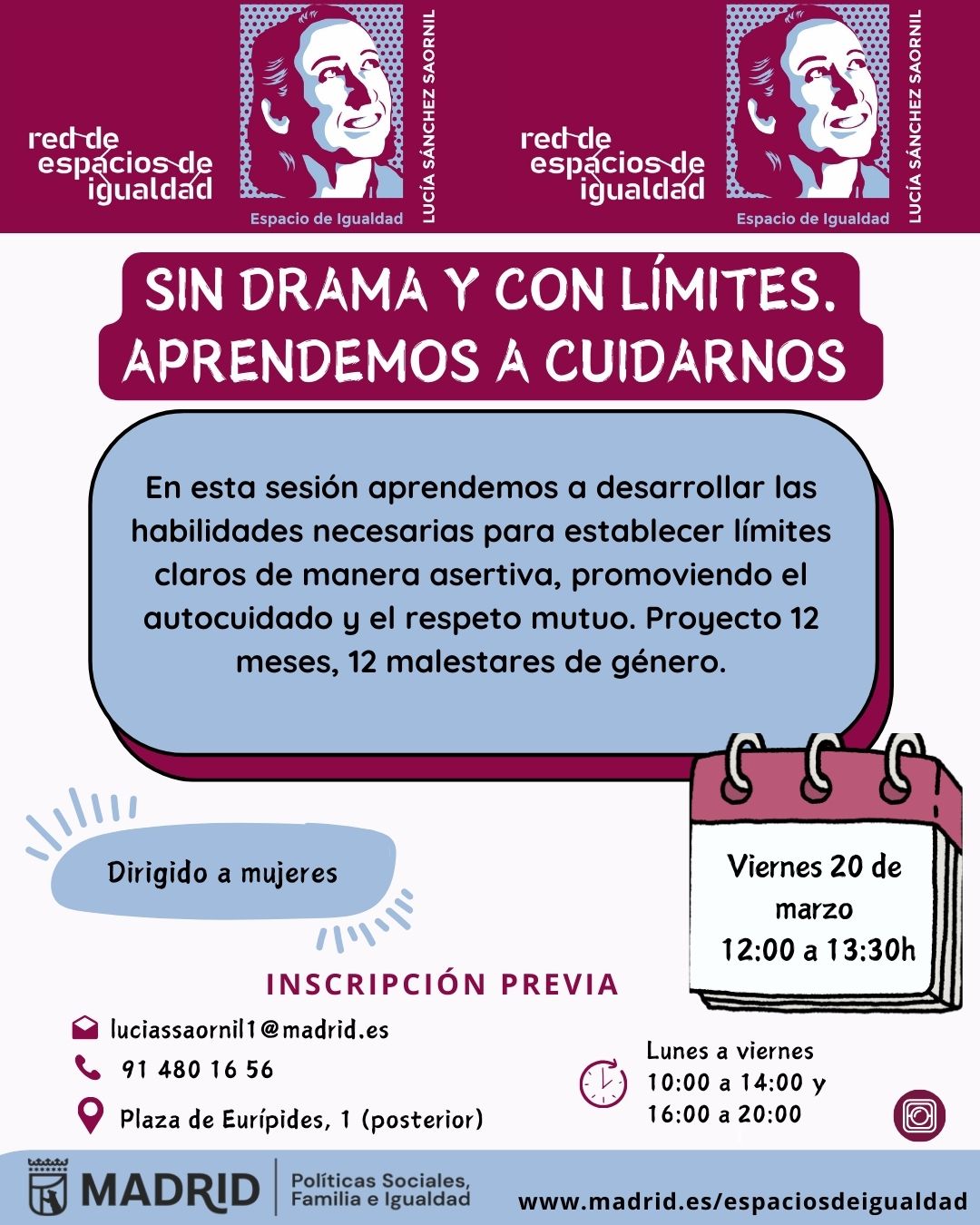 Cartel con el texto contenido en web