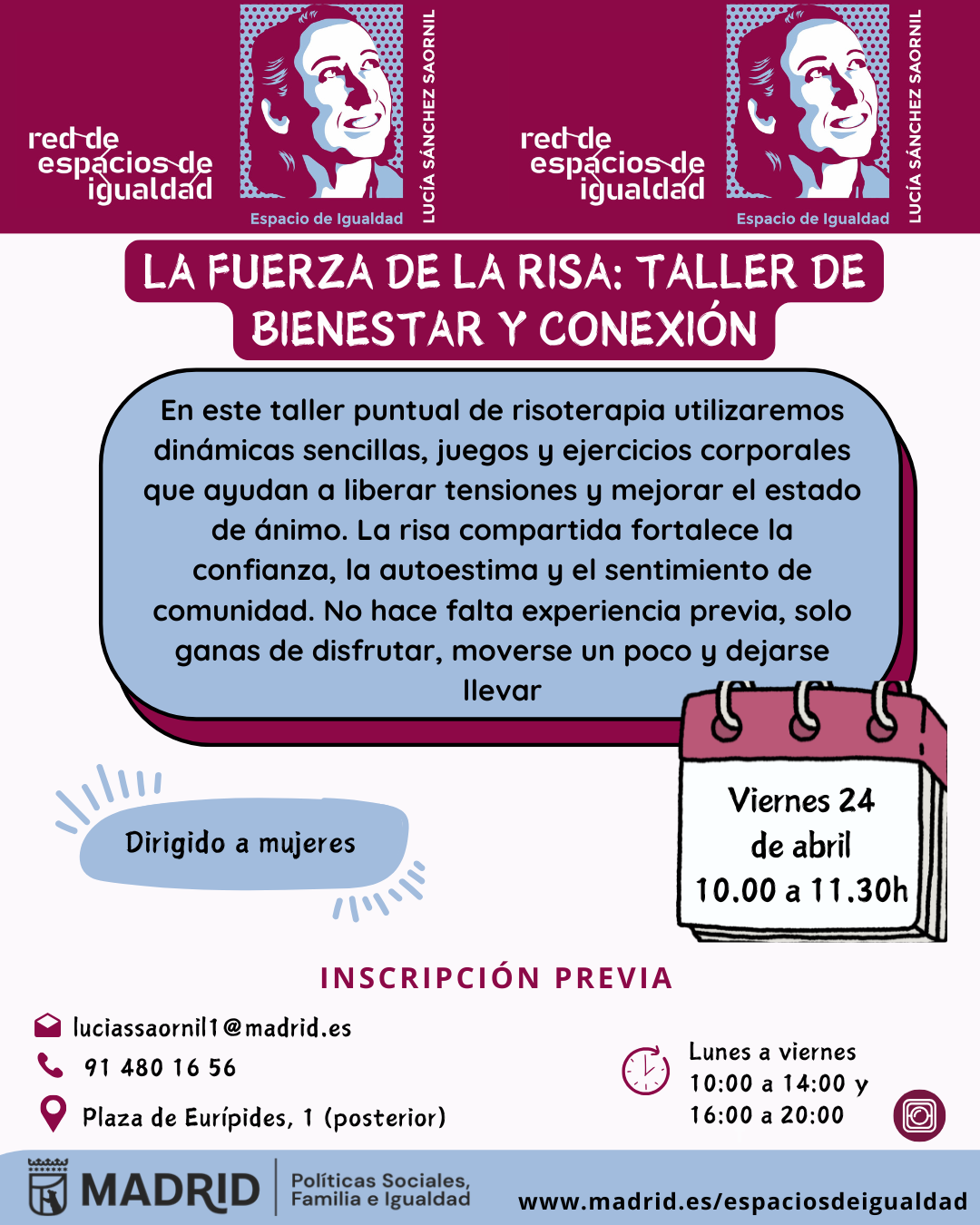 Cartel con el texto contenido en web