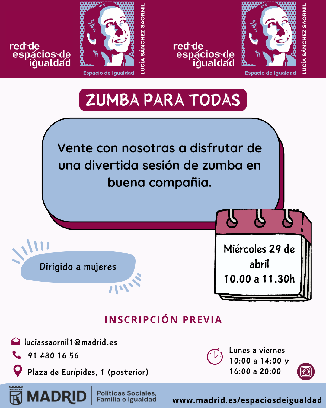 Cartel con el texto contenido en web