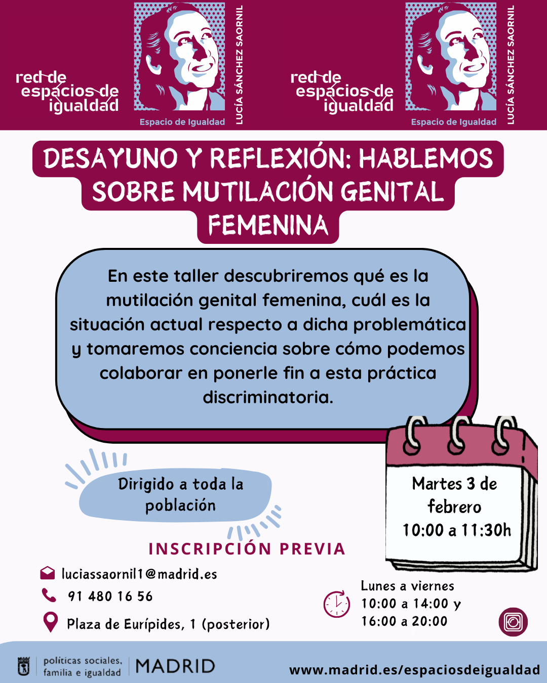 Cartel con el texto contenido en web