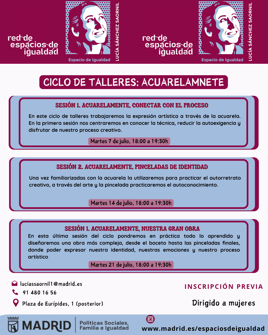 Cartel con el texto contenido en web