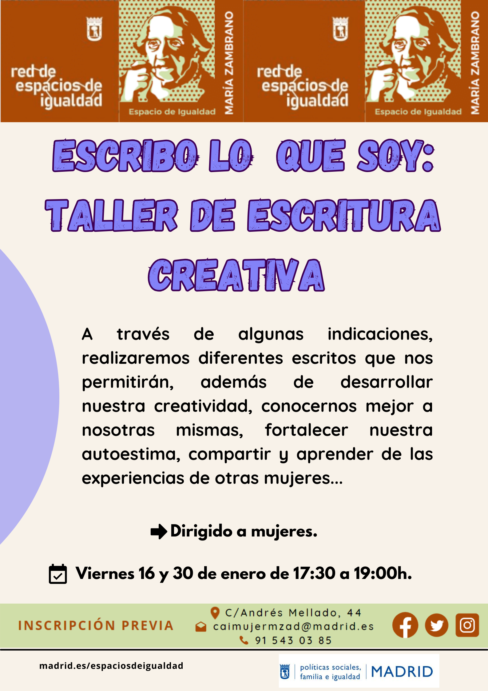 Cartel con texto con la misma informaci&oacute;n que en web