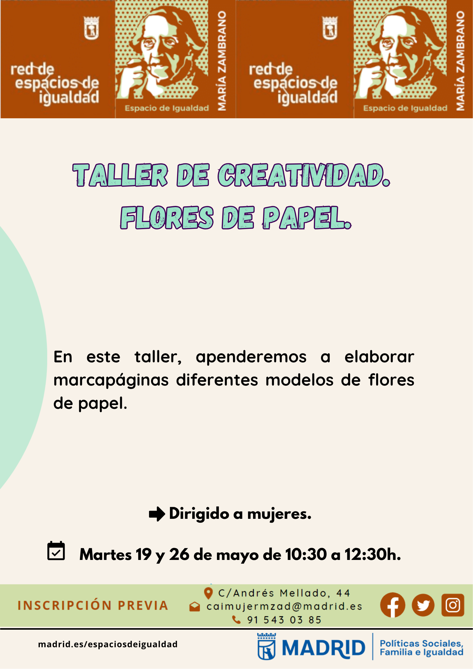 Cartel con el texto contenido en web