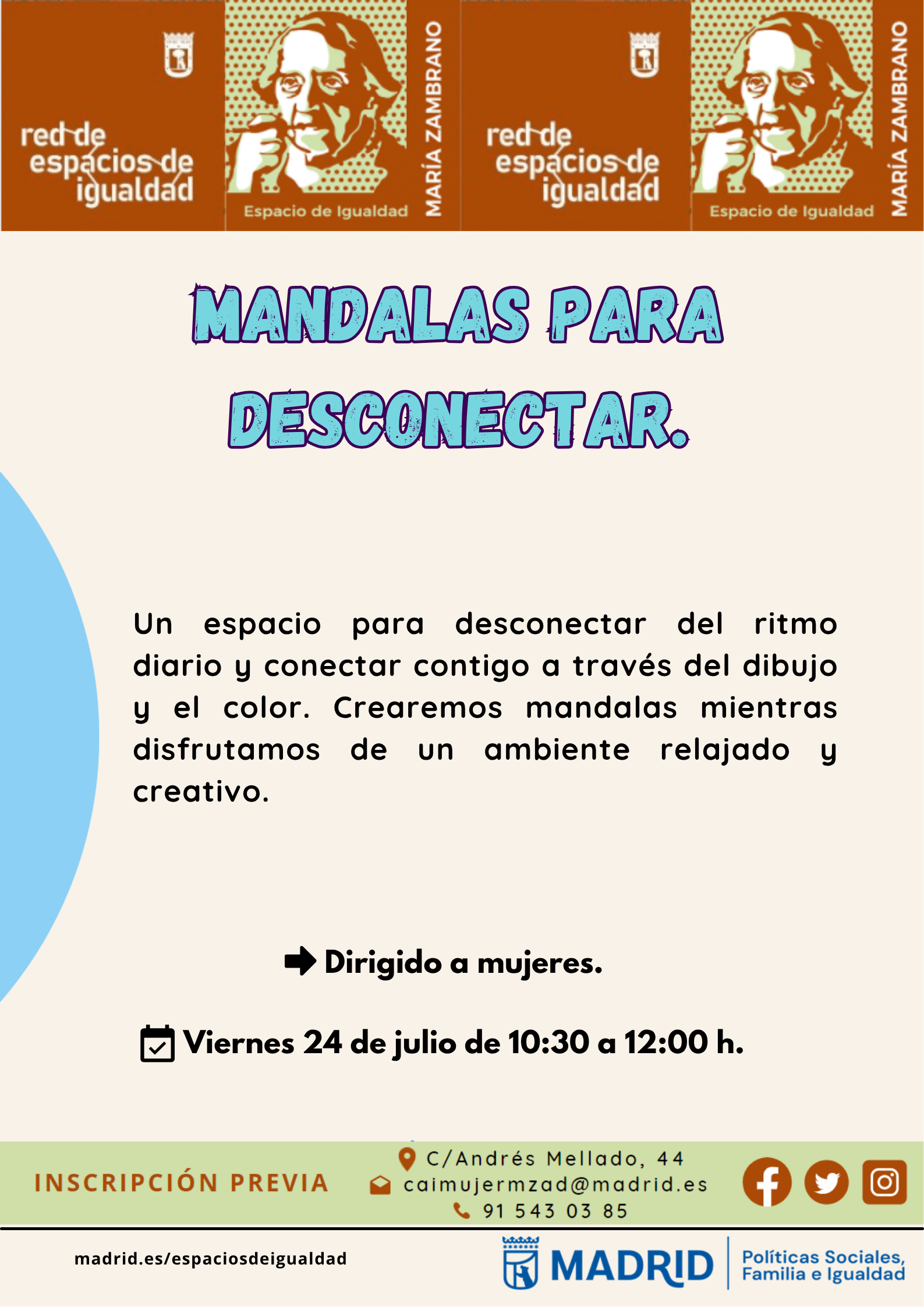 Cartel con el texto contenido en web