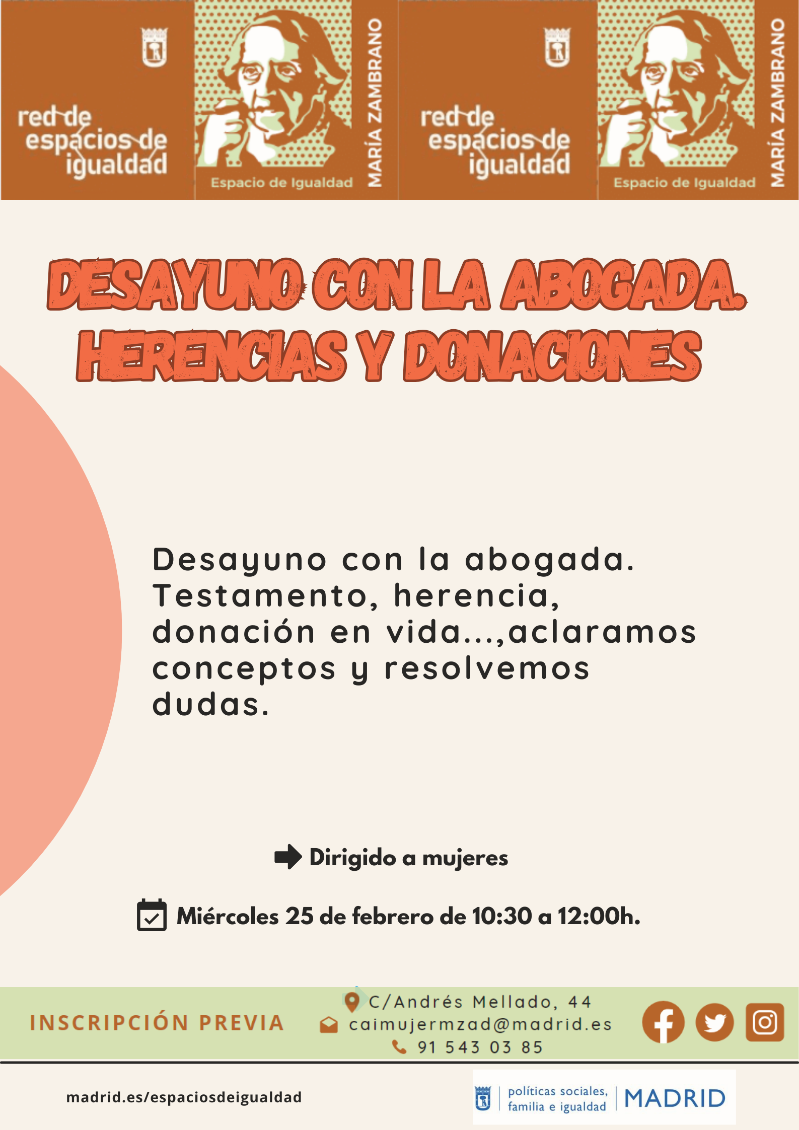 Cartel con el texto contenido en web
