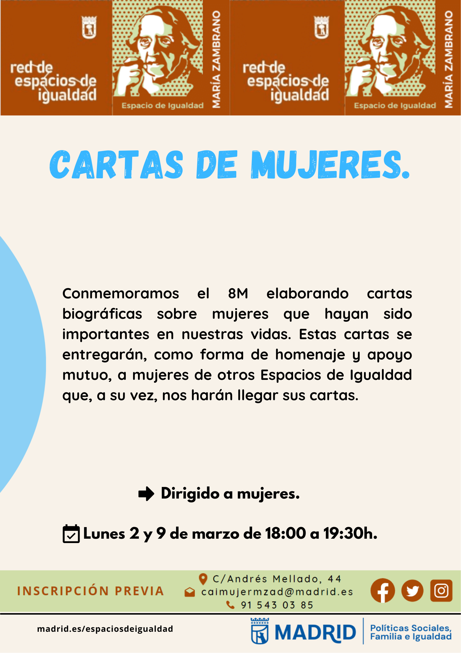 Cartel con el texto contenido en web