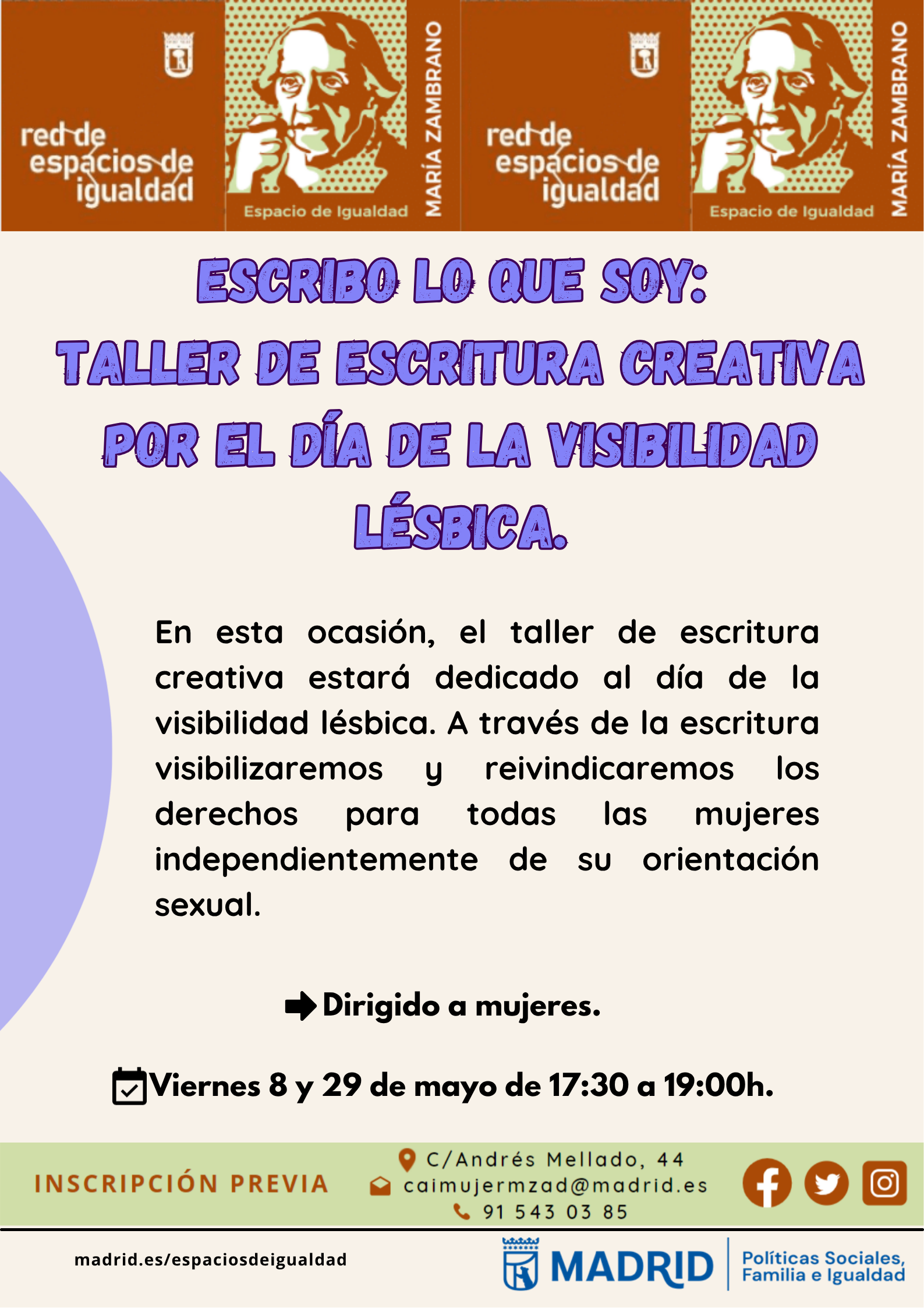 Cartel con texto con la misma informaci&oacute;n que en web