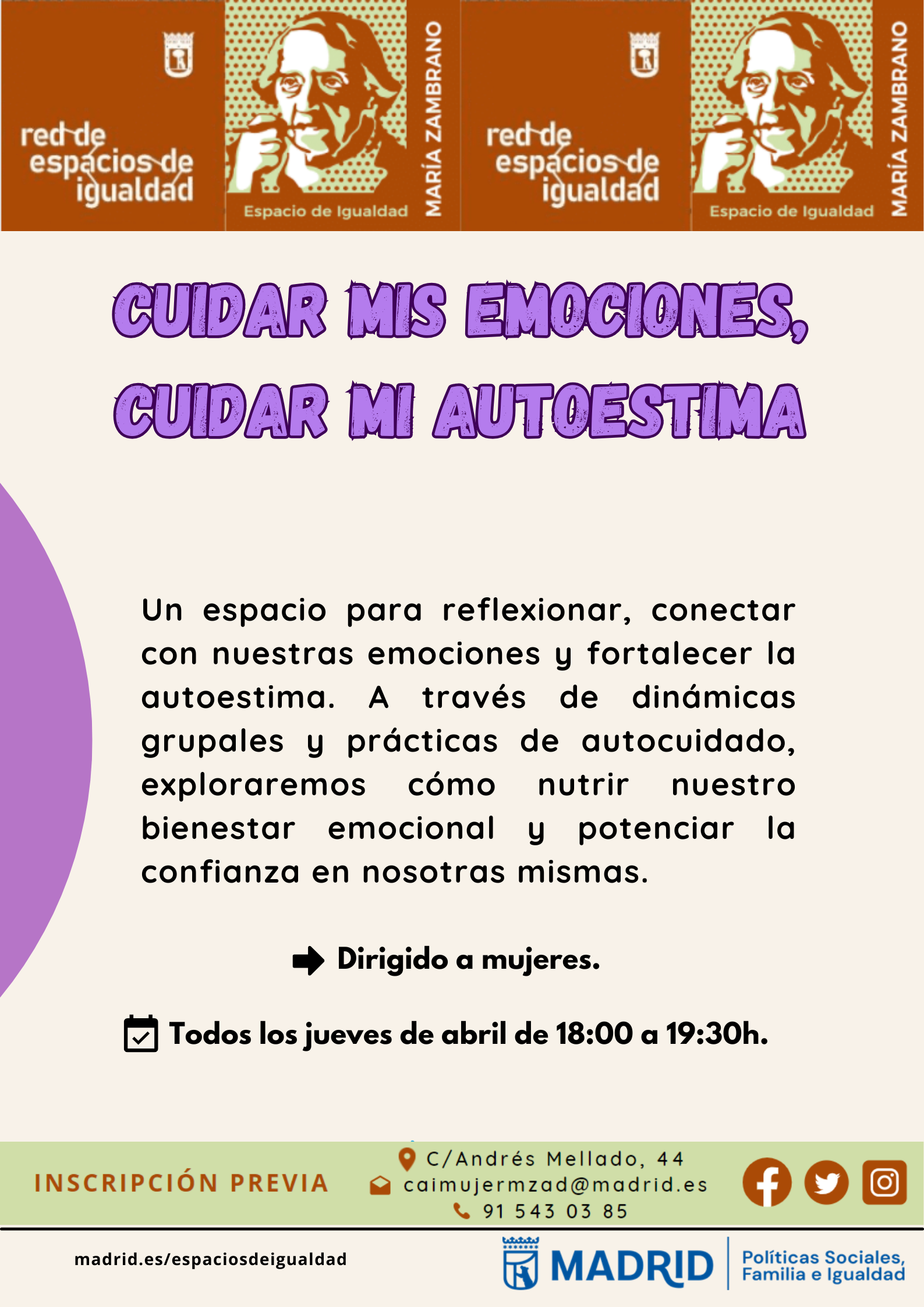 Cartel con el texto contenido en web