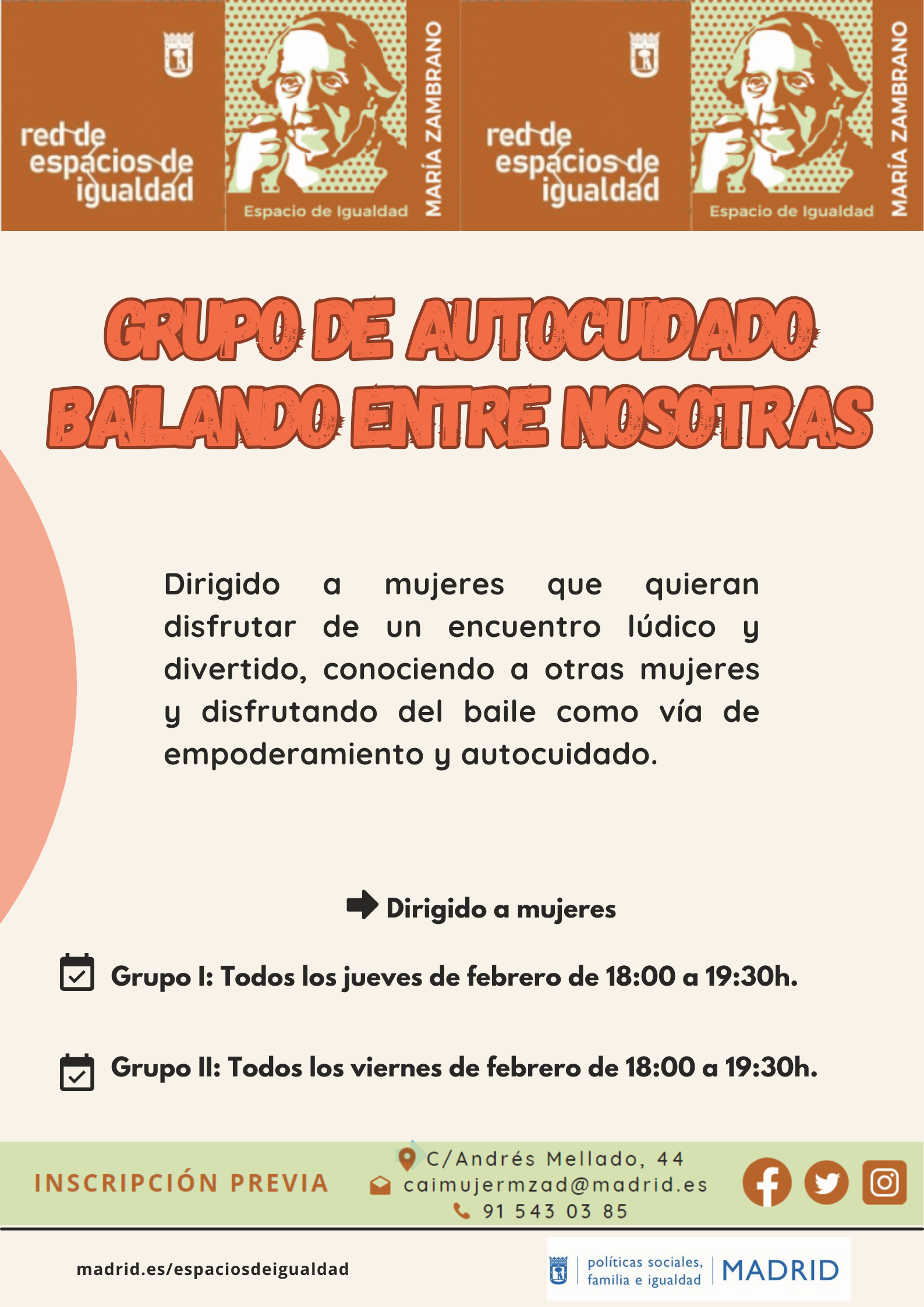 Cartel con el texto contenido en web