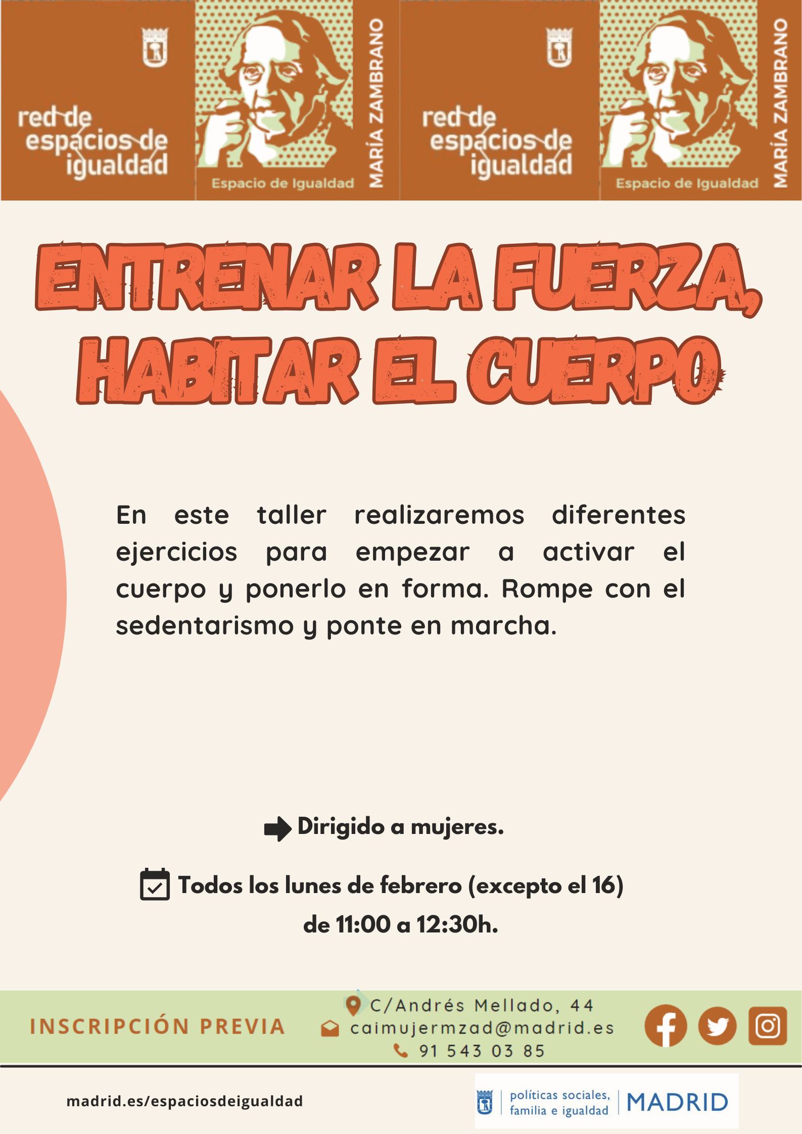Cartel con el texto contenido en web