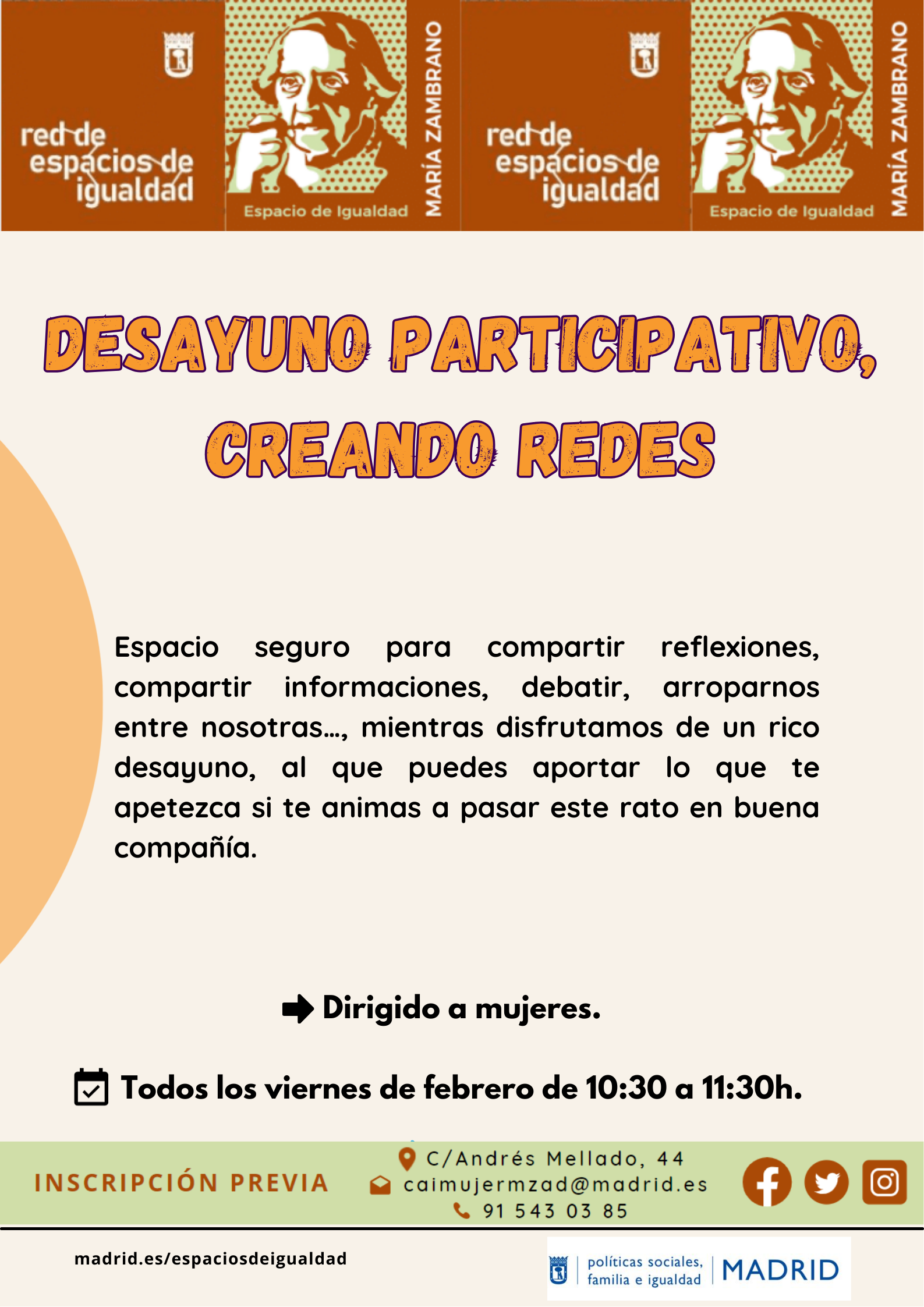 Cartel con el texto contenido en web
