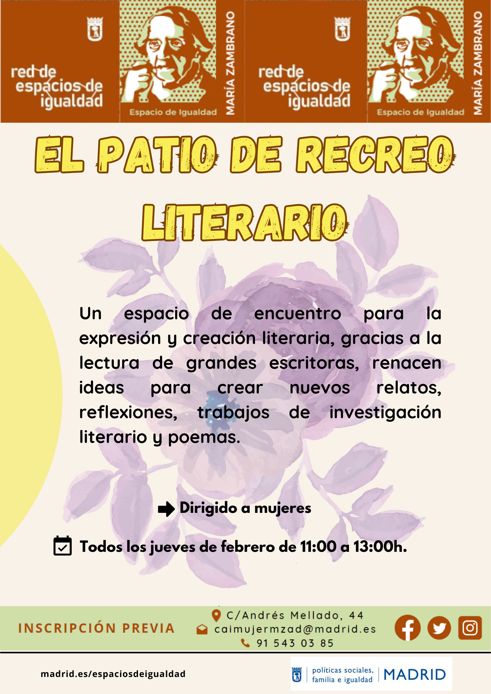 Cartel con texto contenido en la web