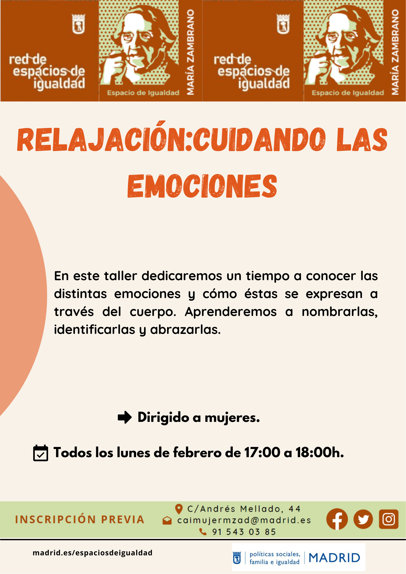 Cartel con el texto contenido en web