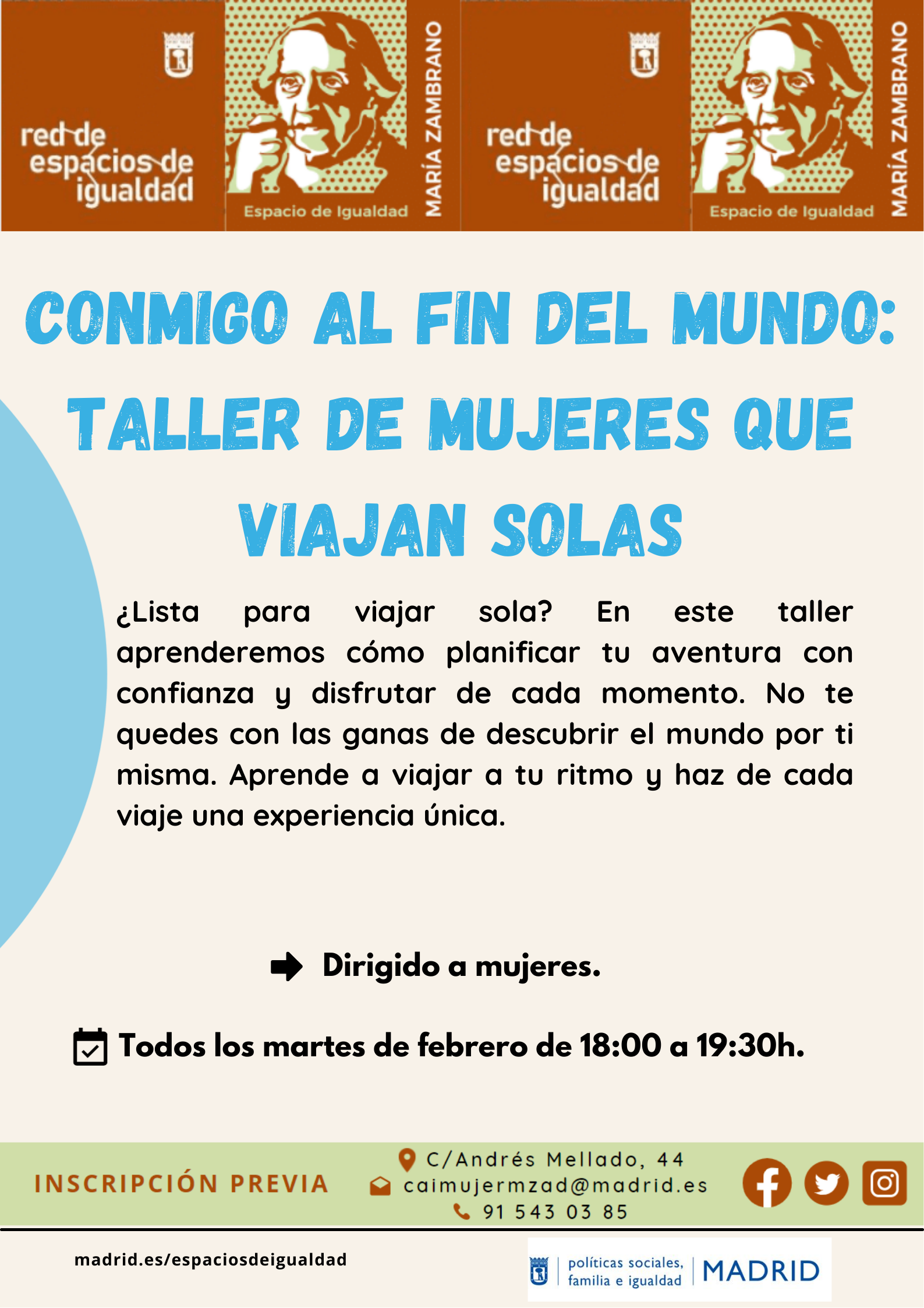 Cartel con el texto contenido en web