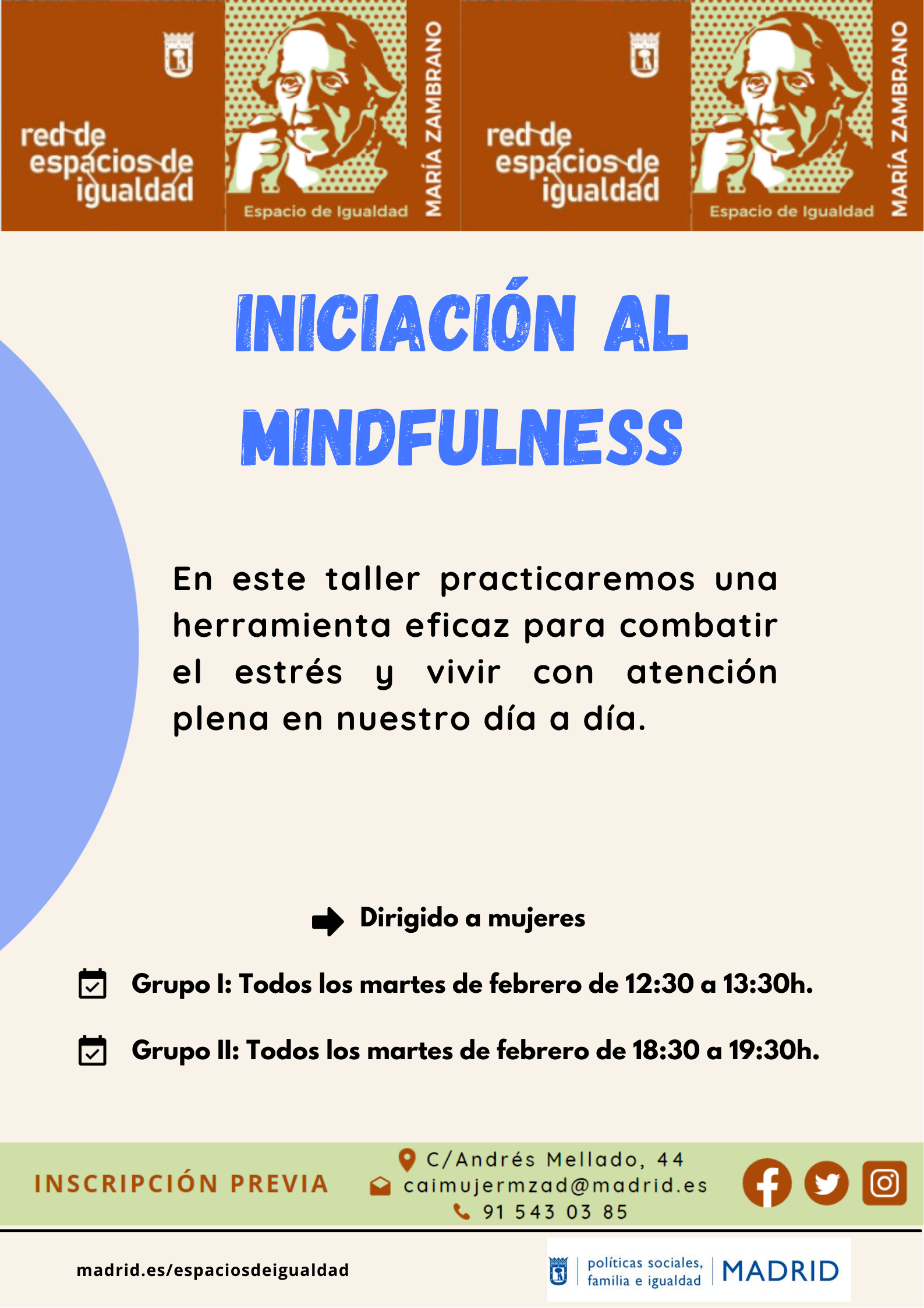 Cartel con el texto contenido en web