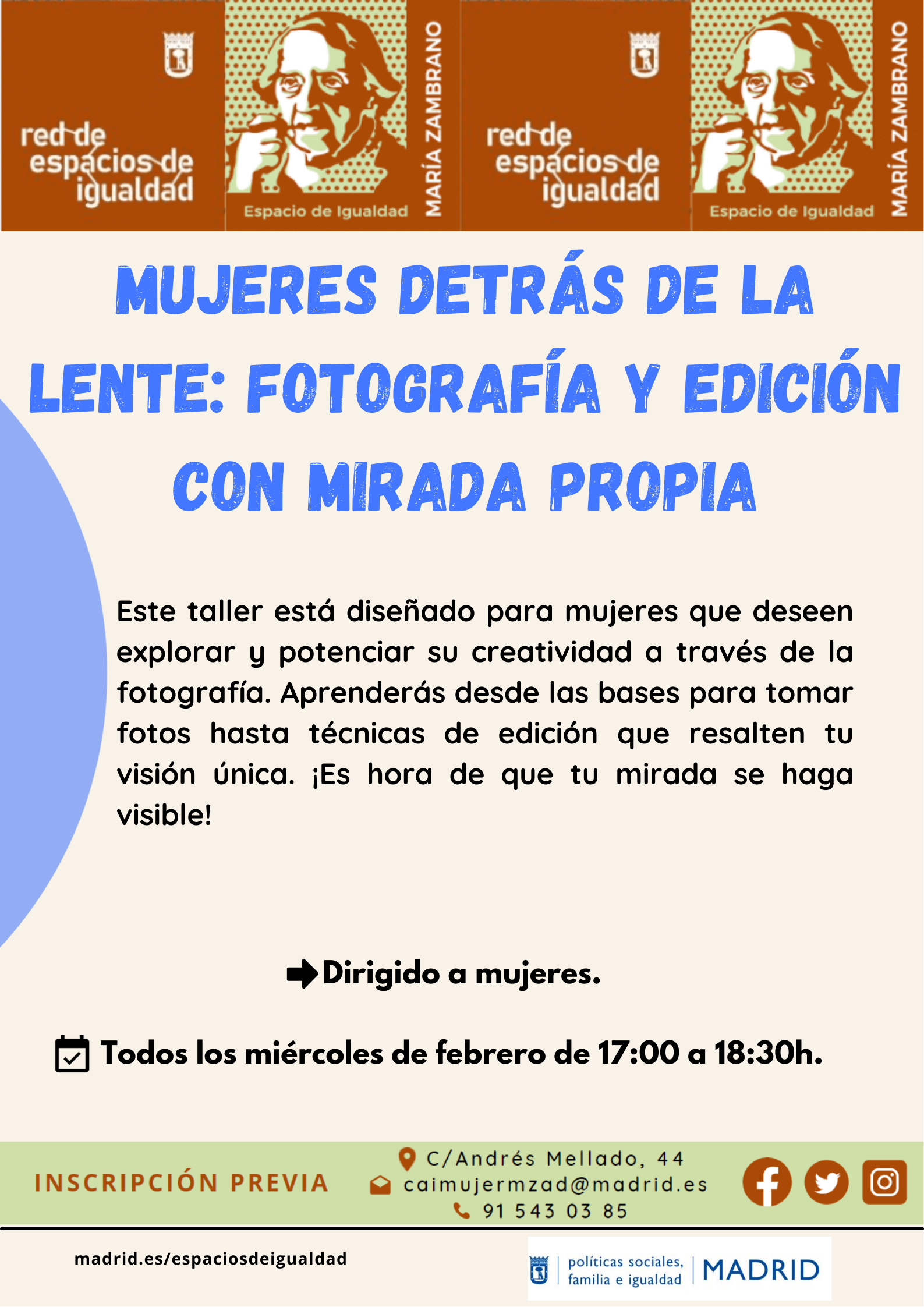 Cartel con el texto contenido en web